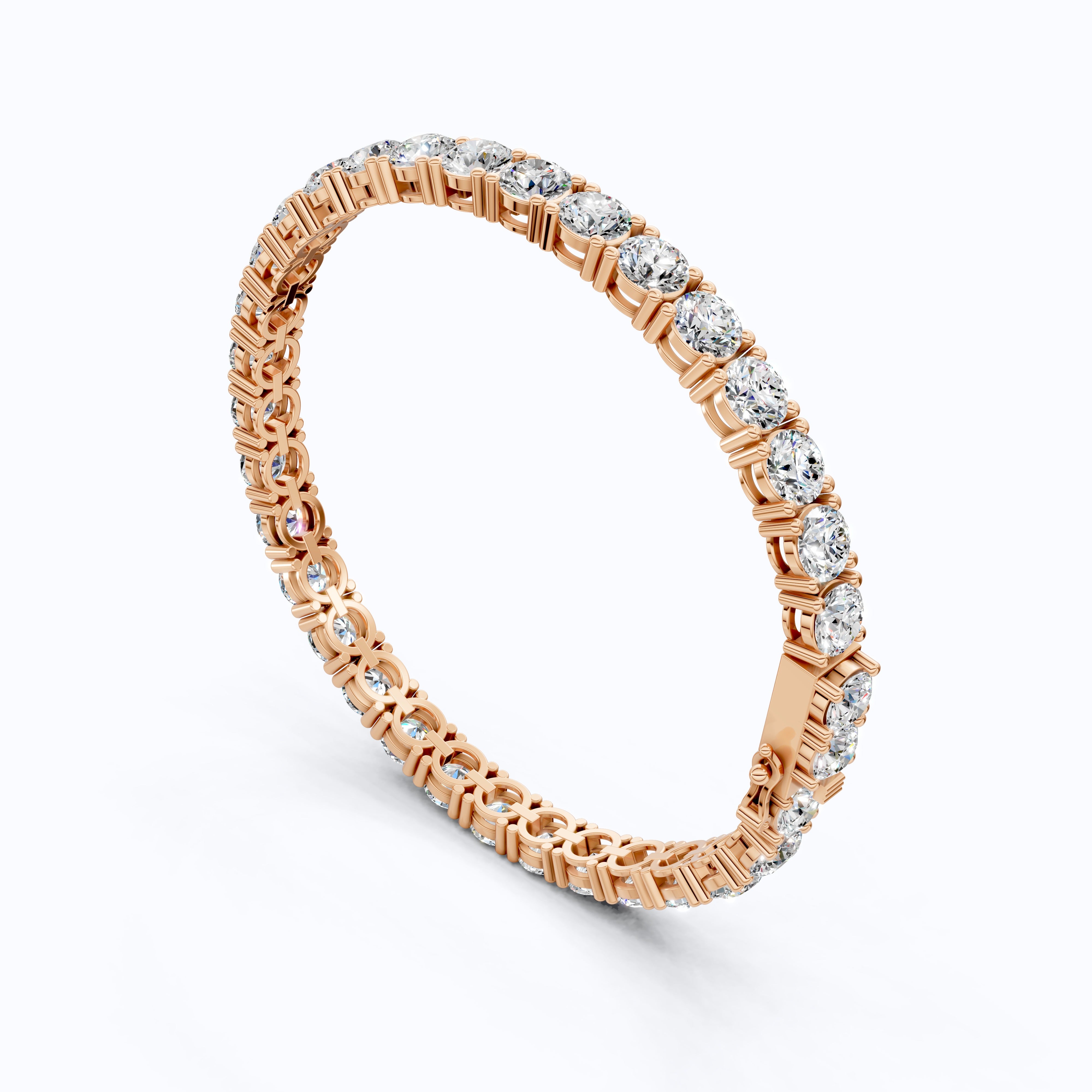 5.20 MM Round Cut Lab Grown Diamonds Tennis Wedding Bracelet in 14k Solid Gold, Anniversary Jewelry, Handmade Everyday Gift For Women
