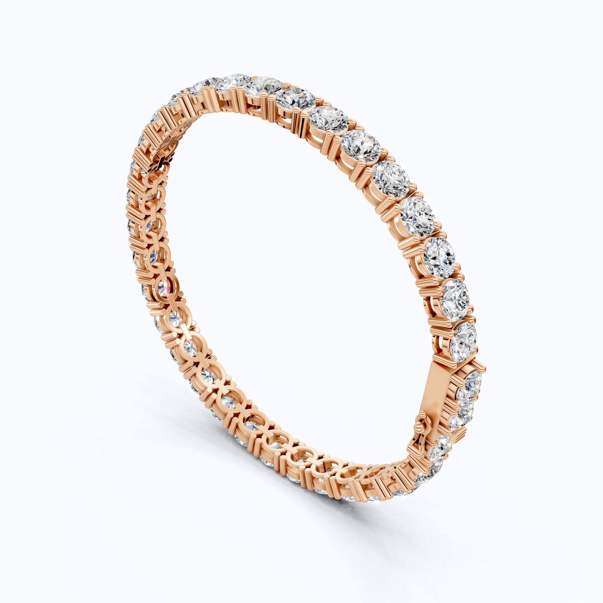 5.20 MM Round Cut Lab Grown Diamonds Tennis Wedding Bracelet in 14k Solid Gold, Anniversary Jewelry, Handmade Everyday Gift For Women