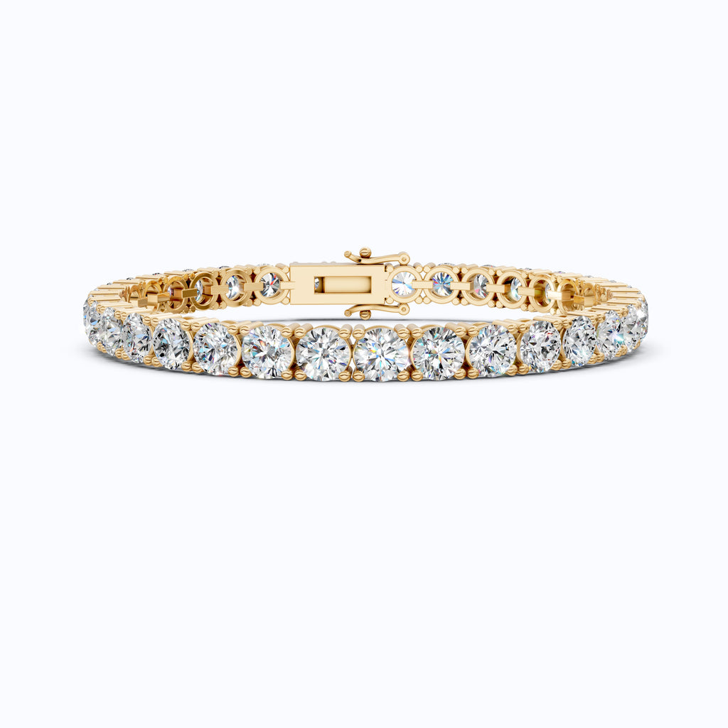 5.20 MM Round Cut Lab Grown Diamonds Tennis Wedding Bracelet in 14k Solid Gold, Anniversary Jewelry, Handmade Everyday Gift For Women