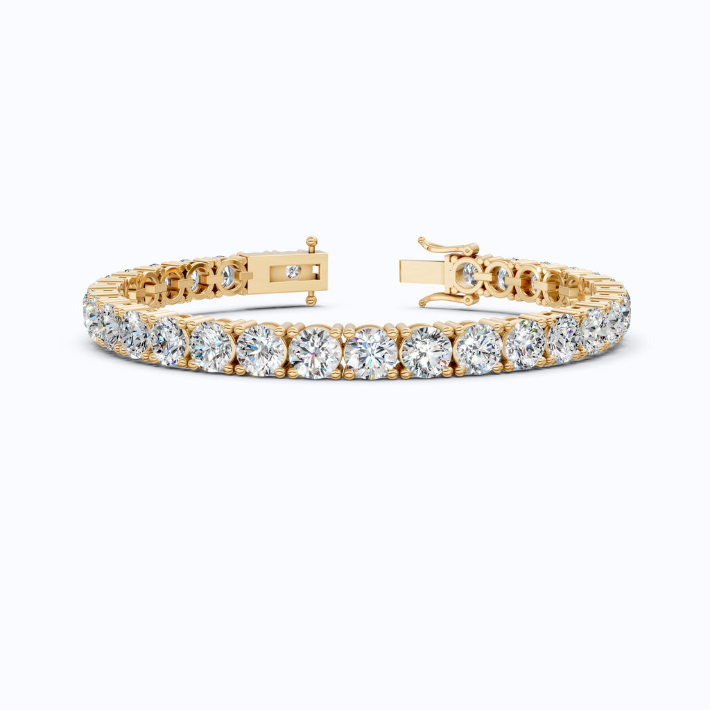 5.20 MM Round Cut Lab Grown Diamonds Tennis Wedding Bracelet in 14k Solid Gold, Anniversary Jewelry, Handmade Everyday Gift For Women