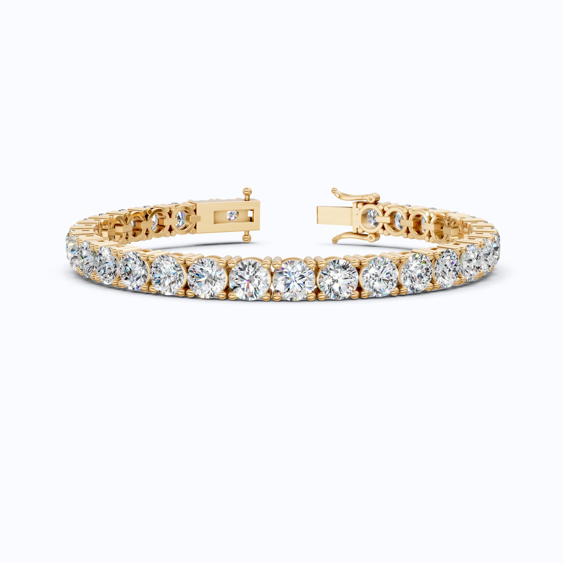 5.20 MM Round Cut Lab Grown Diamonds Tennis Wedding Bracelet in 14k Solid Gold, Anniversary Jewelry, Handmade Everyday Gift For Women
