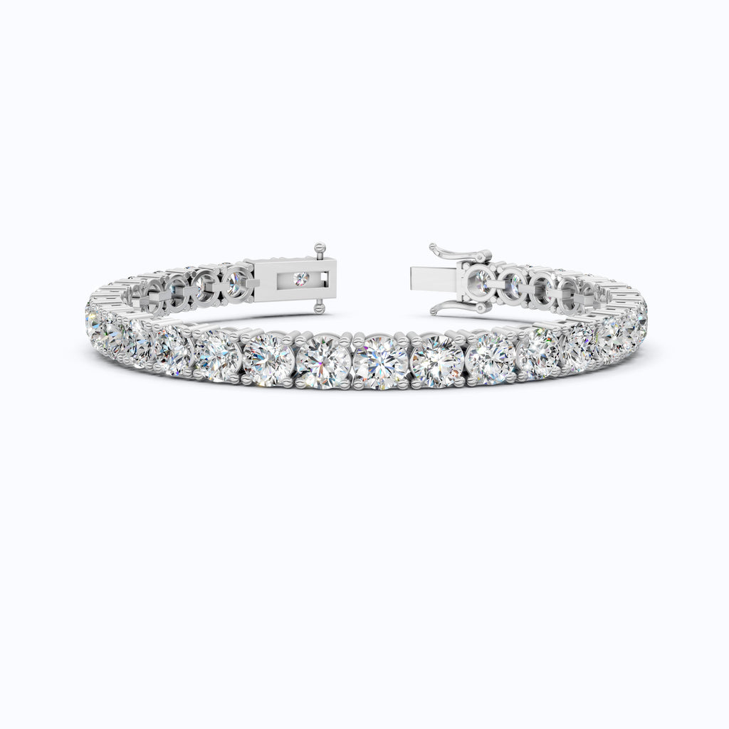 5.20 MM Round Cut Lab Grown Diamonds Tennis Wedding Bracelet in 14k Solid Gold, Anniversary Jewelry, Handmade Everyday Gift For Women