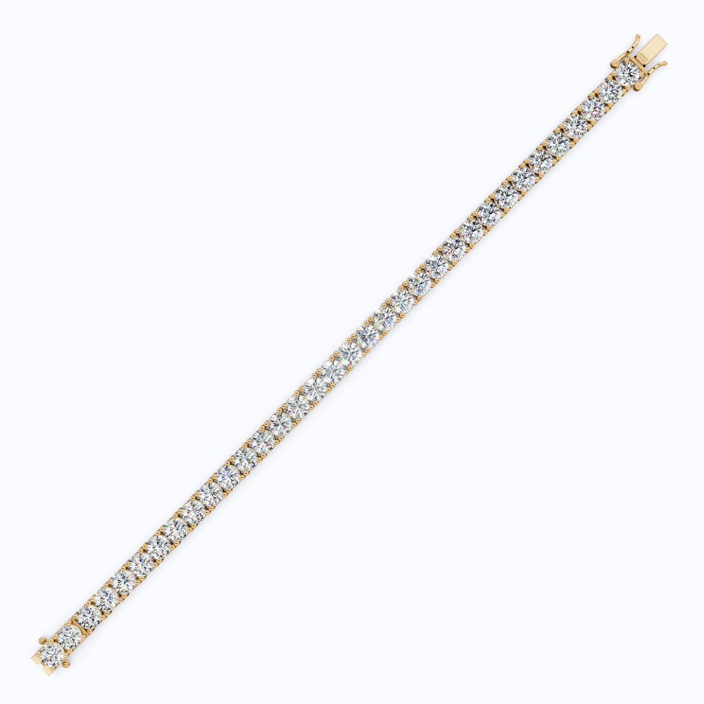 5.20 MM Round Cut Lab Grown Diamonds Tennis Wedding Bracelet in 14k Solid Gold, Anniversary Jewelry, Handmade Everyday Gift For Women