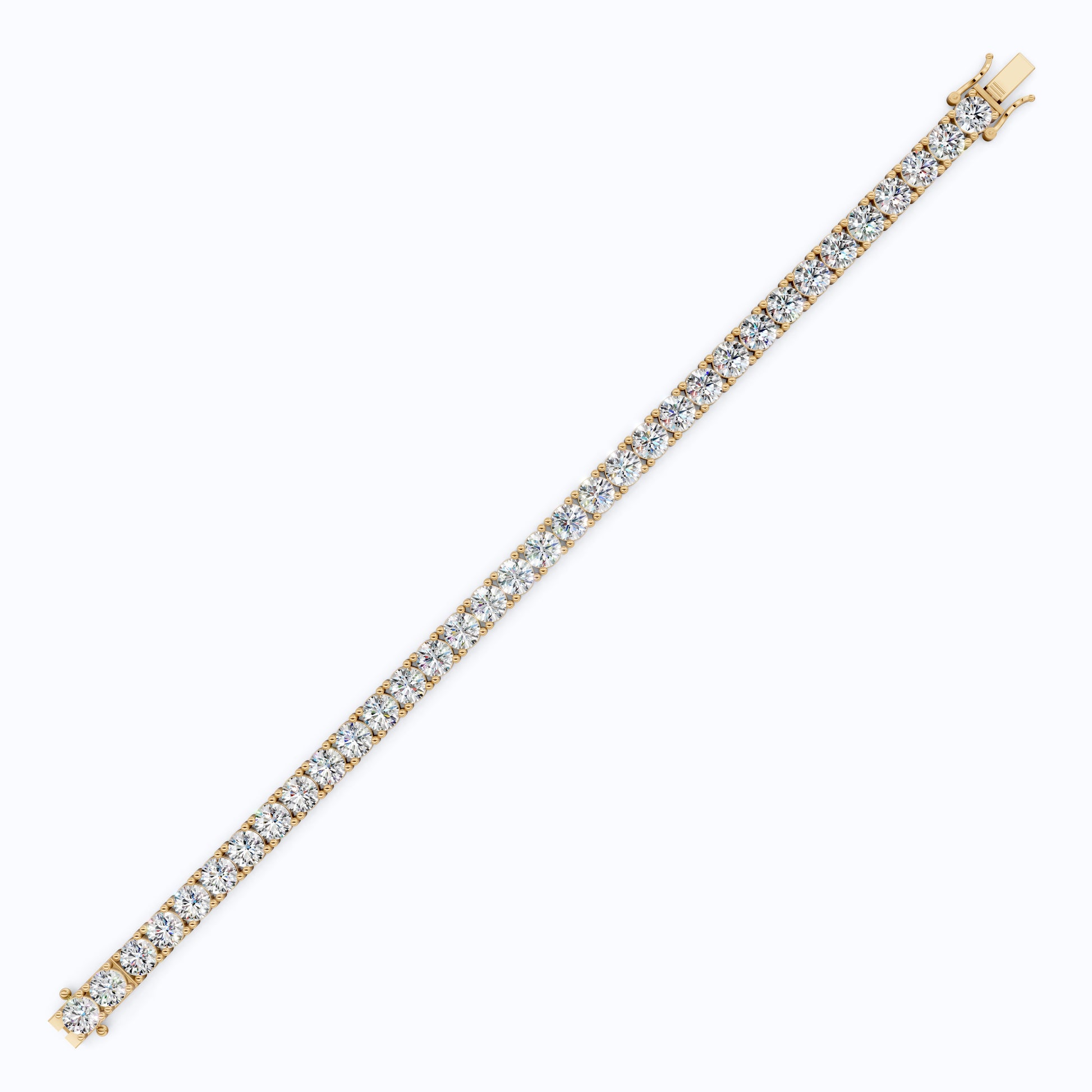 5.20 MM Round Cut Lab Grown Diamonds Tennis Wedding Bracelet in 14k Solid Gold, Anniversary Jewelry, Handmade Everyday Gift For Women