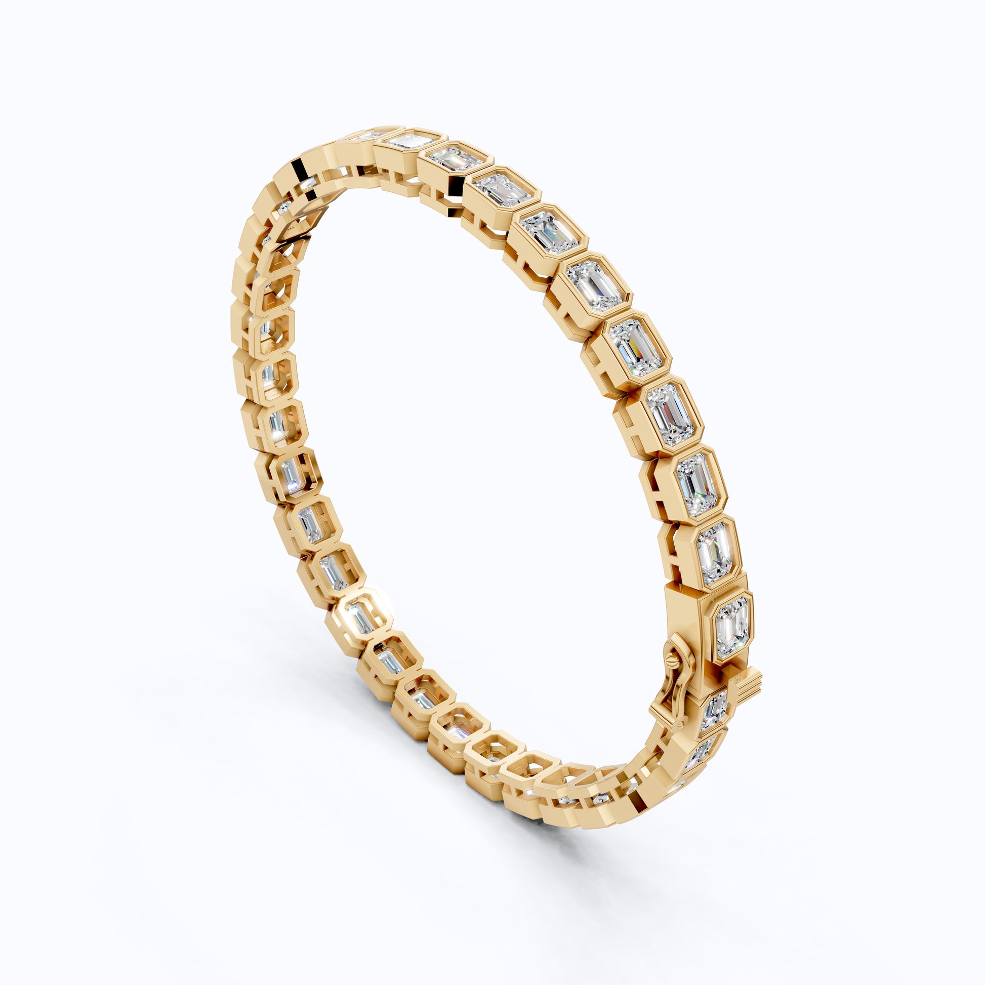 Emerald Cut Lab Created Diamond East-West Emerald Cut Tennis Bracelet For Wife