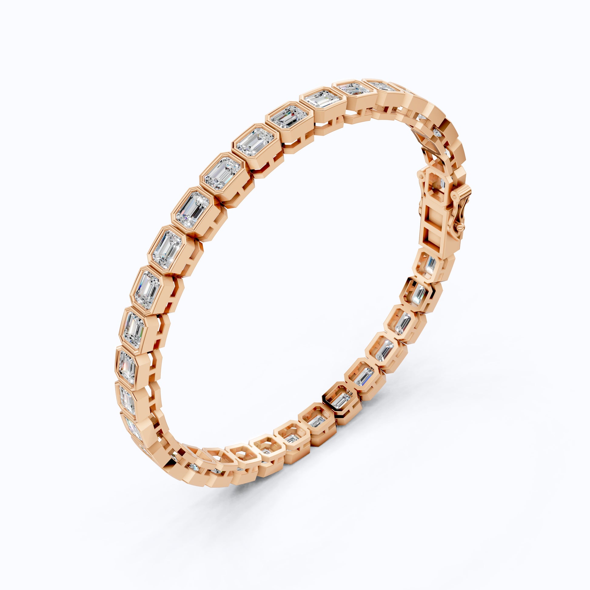Emerald Cut Lab Created Diamond East-West Emerald Cut Tennis Bracelet For Wife