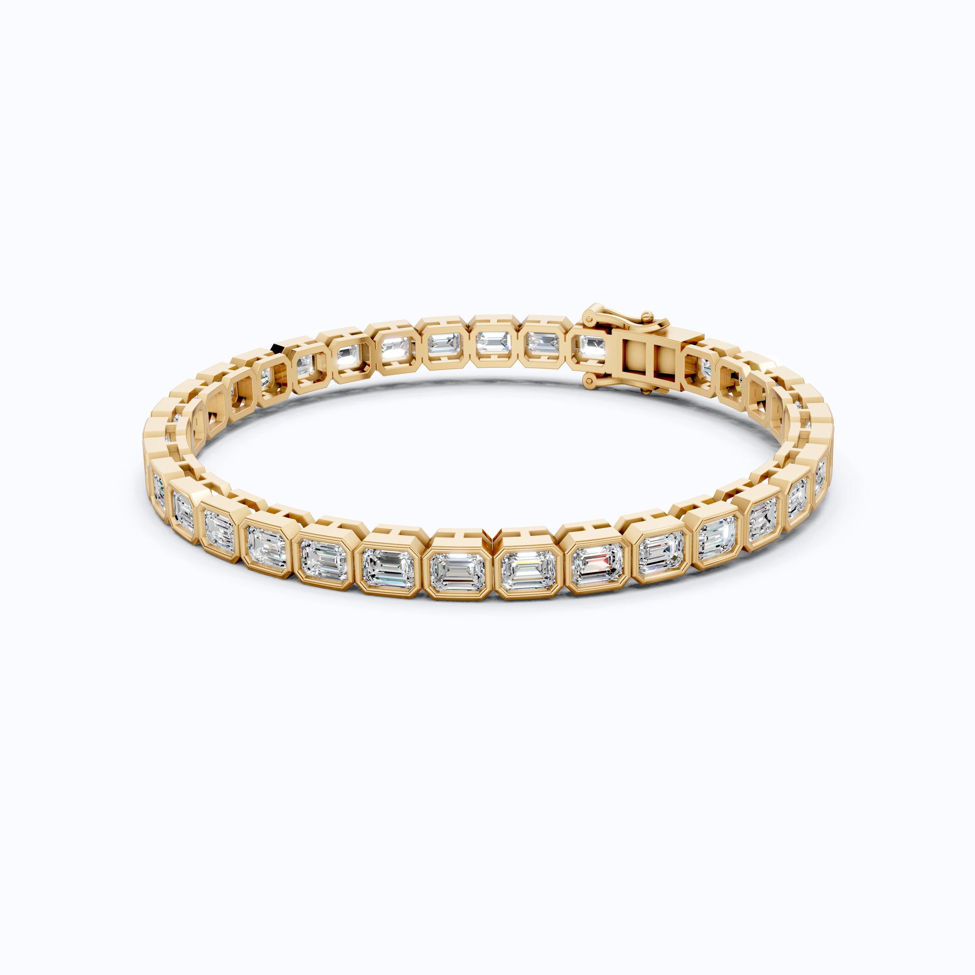 Emerald Cut Lab Created Diamond East-West Emerald Cut Tennis Bracelet For Wife