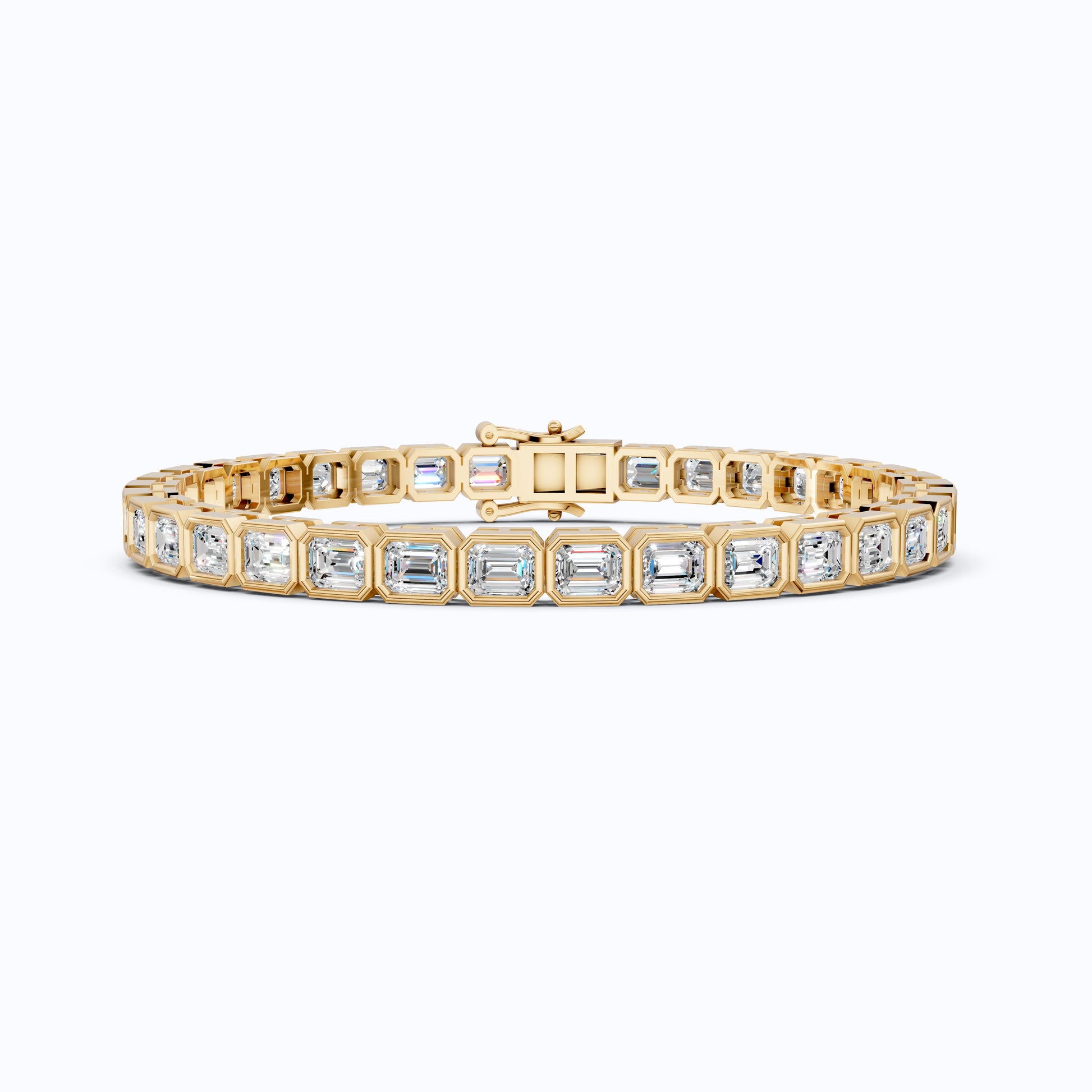 Emerald Cut Lab Created Diamond East-West Emerald Cut Tennis Bracelet For Wife
