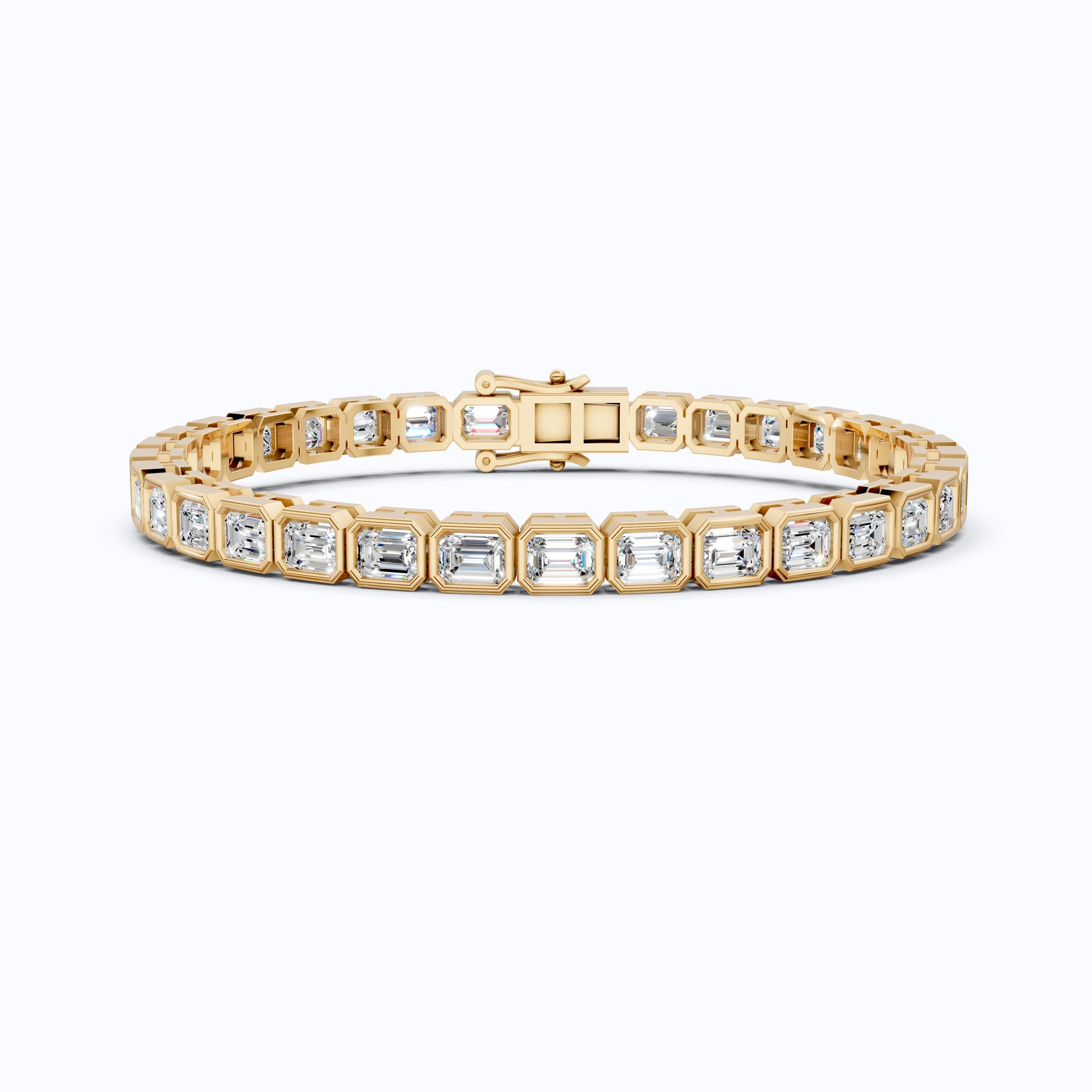 Emerald Cut Lab Created Diamond East-West Emerald Cut Tennis Bracelet For Wife