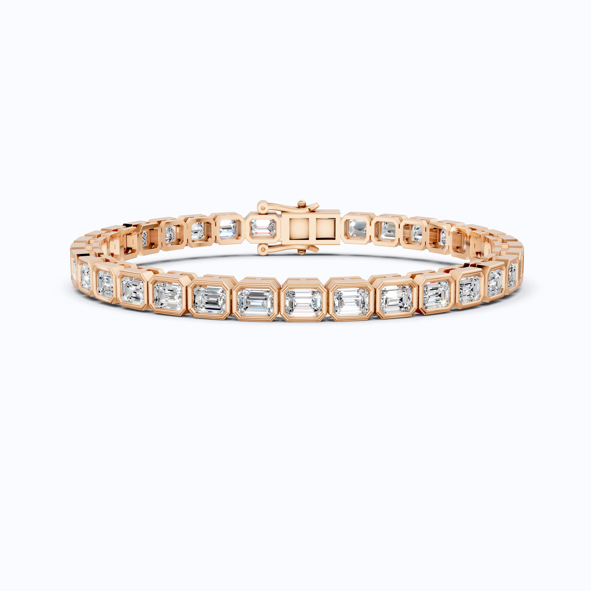 Emerald Cut Lab Created Diamond East-West Emerald Cut Tennis Bracelet For Wife
