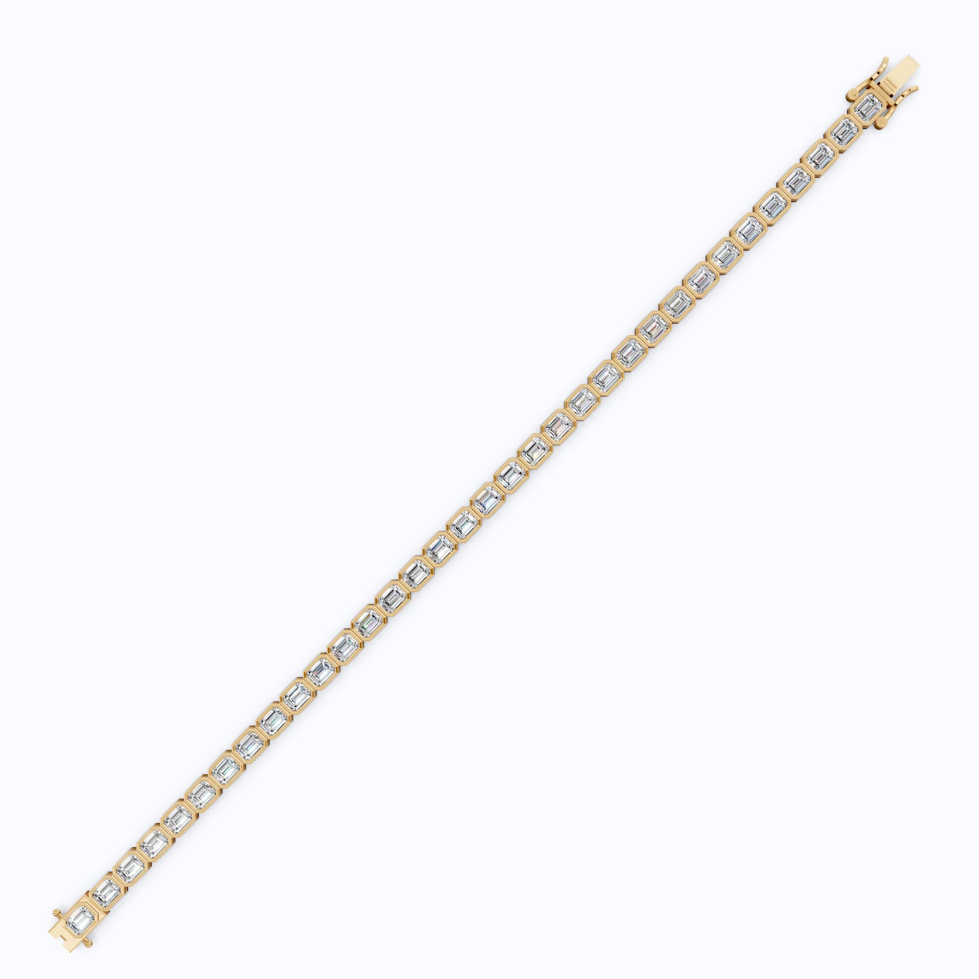 Emerald Cut Lab Created Diamond East-West Emerald Cut Tennis Bracelet For Wife