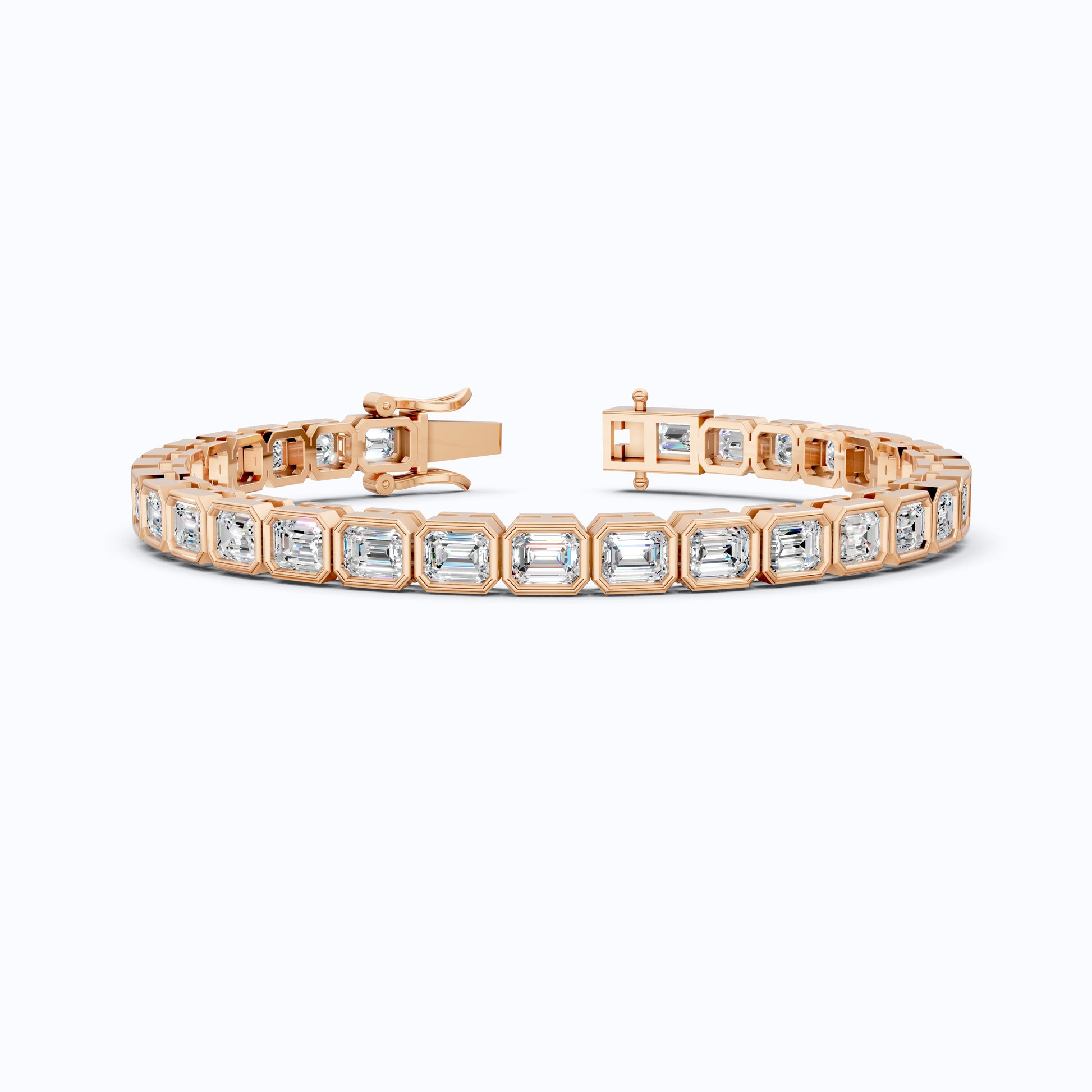 Emerald Cut Lab Created Diamond East-West Emerald Cut Tennis Bracelet For Wife
