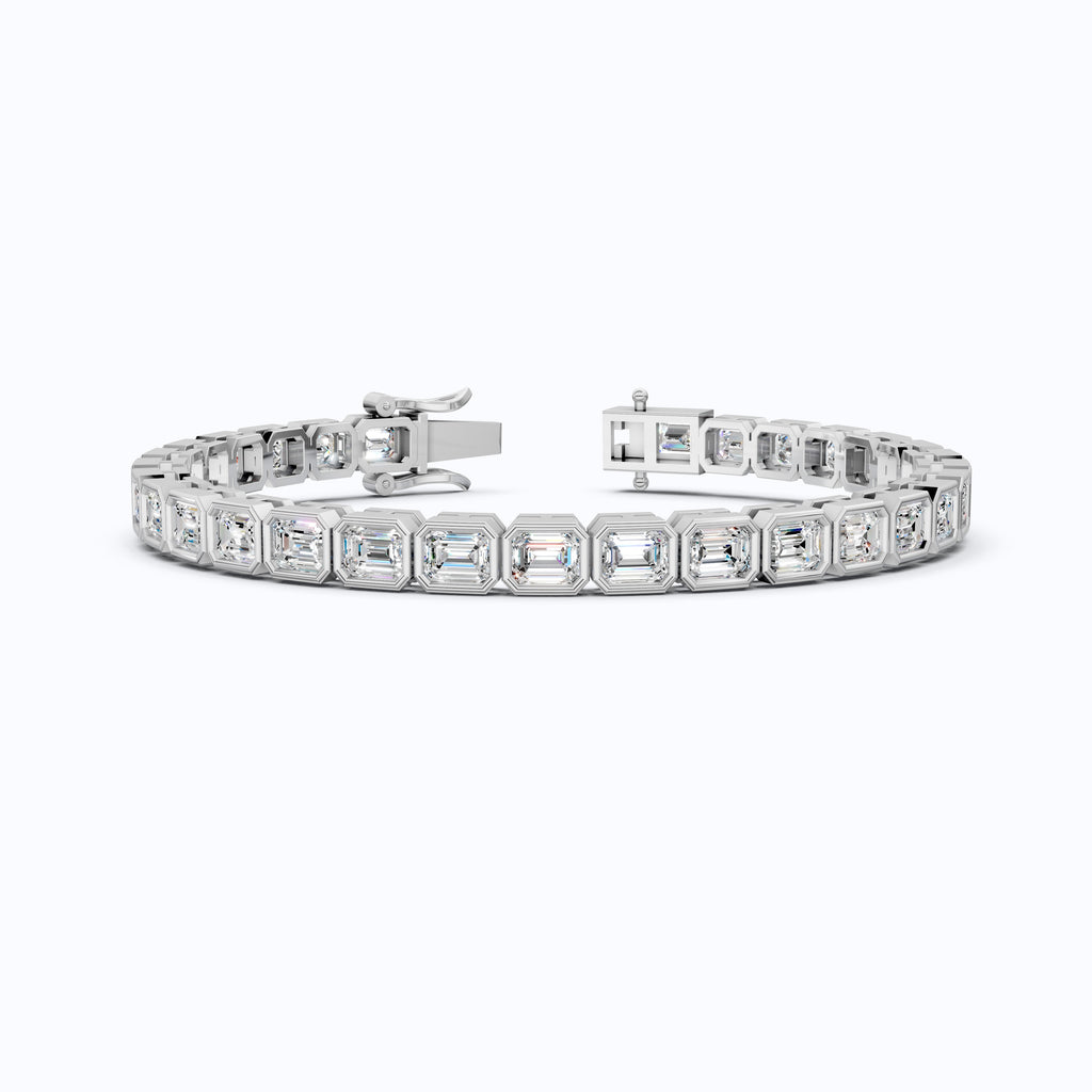 Emerald Cut Lab Created Diamond East-West Emerald Cut Tennis Bracelet For Wife