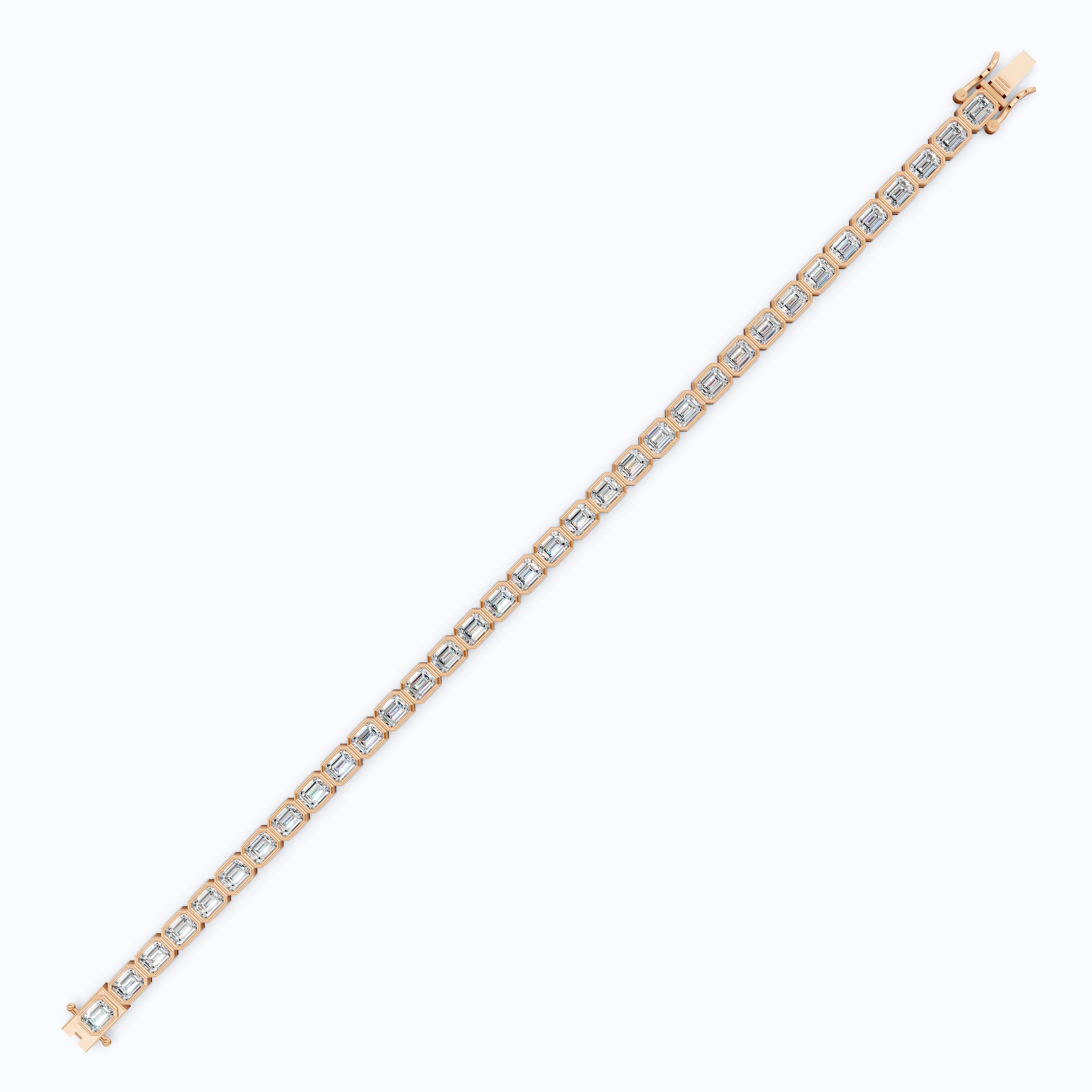 Emerald Cut Lab Created Diamond East-West Emerald Cut Tennis Bracelet For Wife