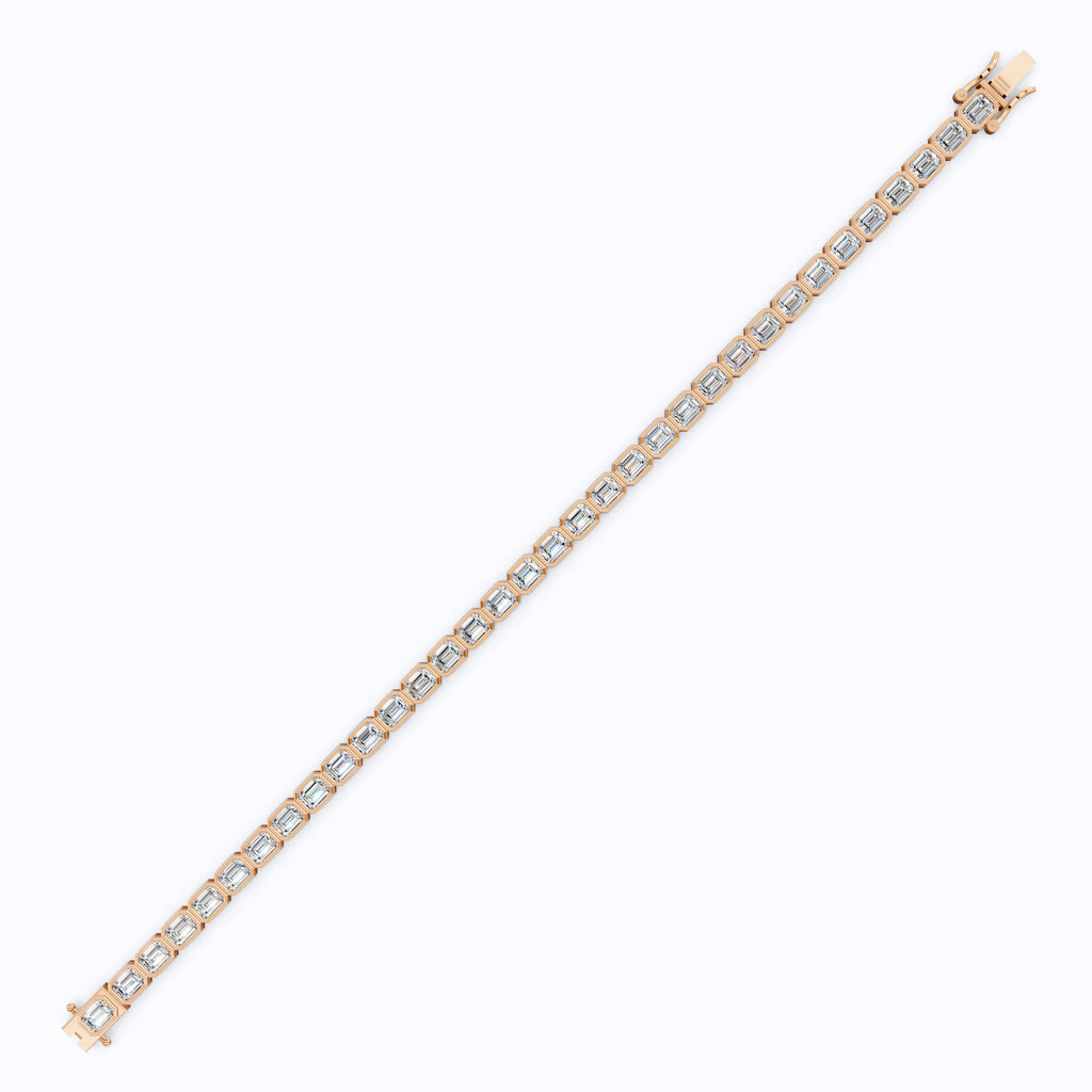 Emerald Cut Lab Created Diamond East-West Emerald Cut Tennis Bracelet For Wife