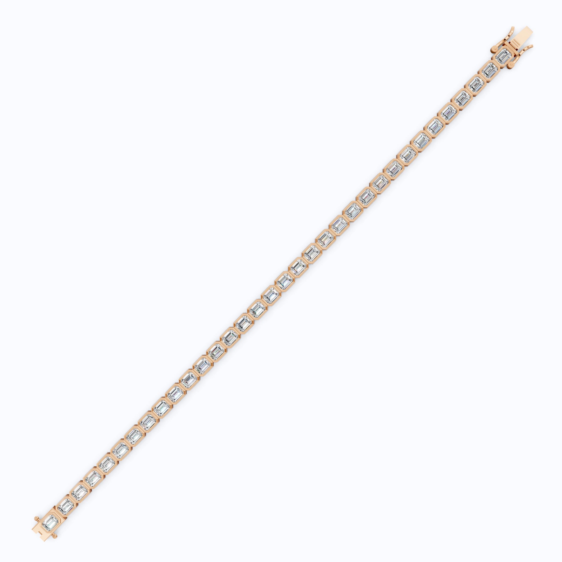 Emerald Cut Lab Created Diamond East-West Emerald Cut Tennis Bracelet For Wife