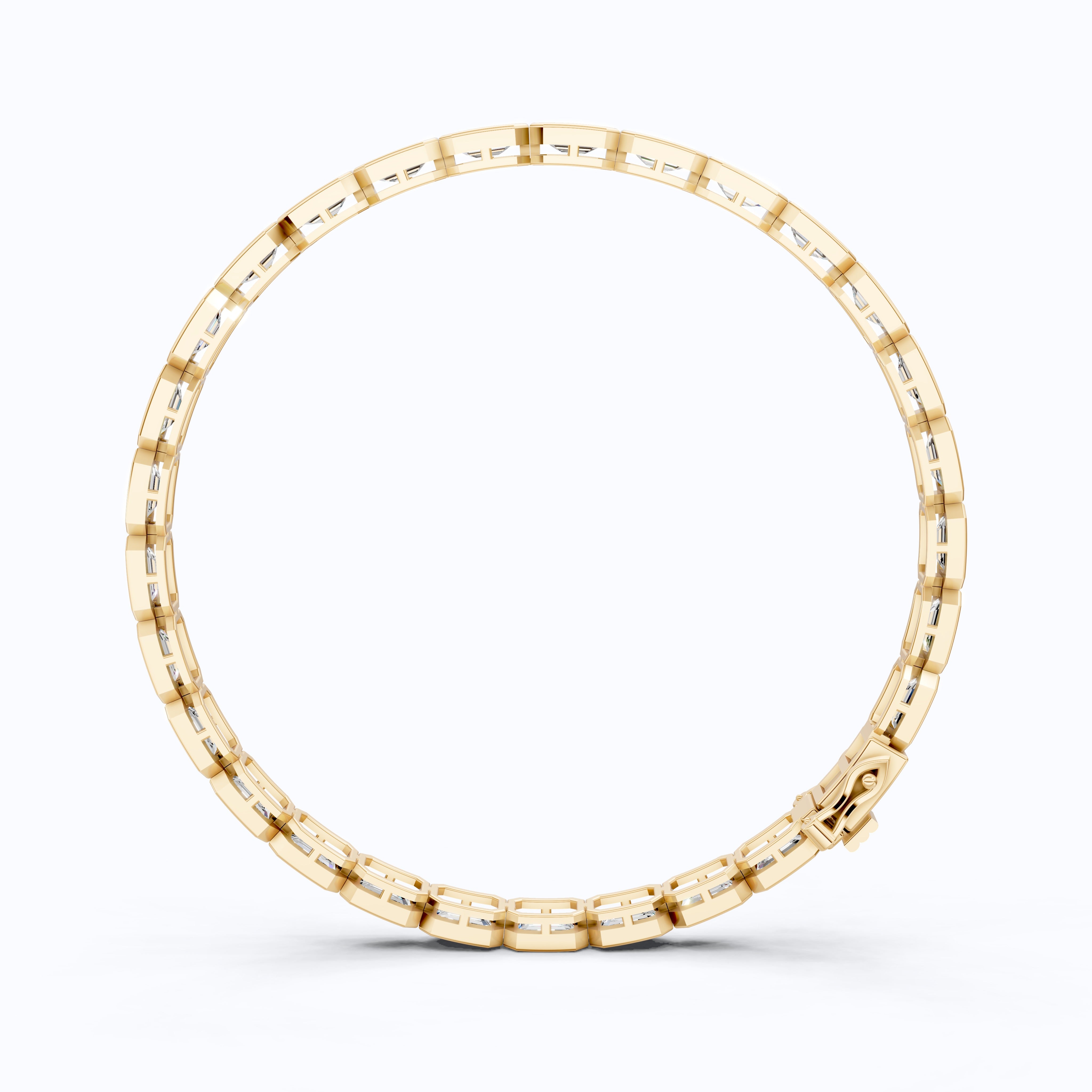 5.00 X 3.00 MM Bezel Set Emerald Cut Tennis Bracelet in 14k Solid Gold, 8.10 TCW Emerald Cut Lab Diamonds, Anniversary Gift for Wife, Everyday Jewelry