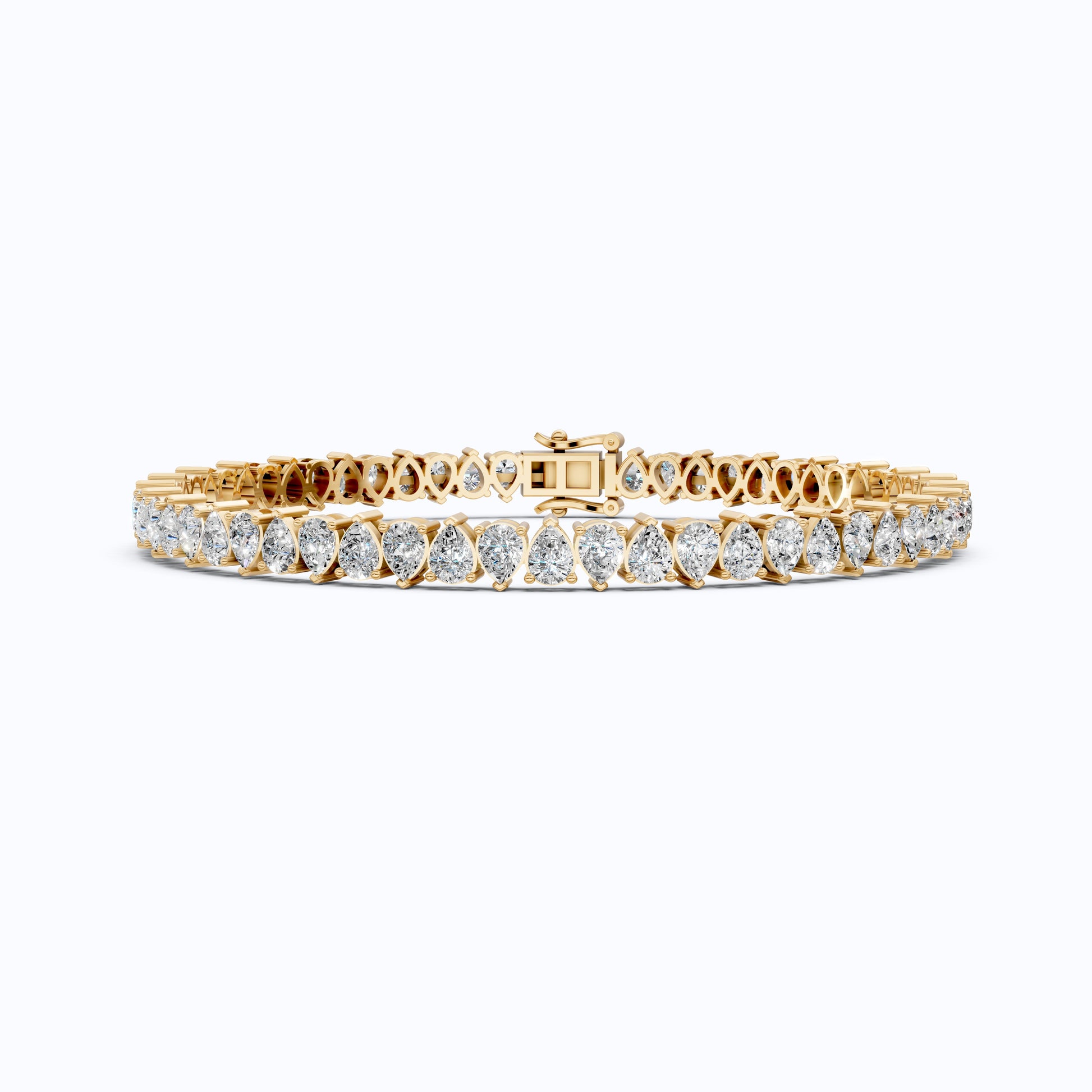 Pear Cut Diamond Tennis Bracelet in 14K Rose Gold, Luxury Fine Jewelry for Women