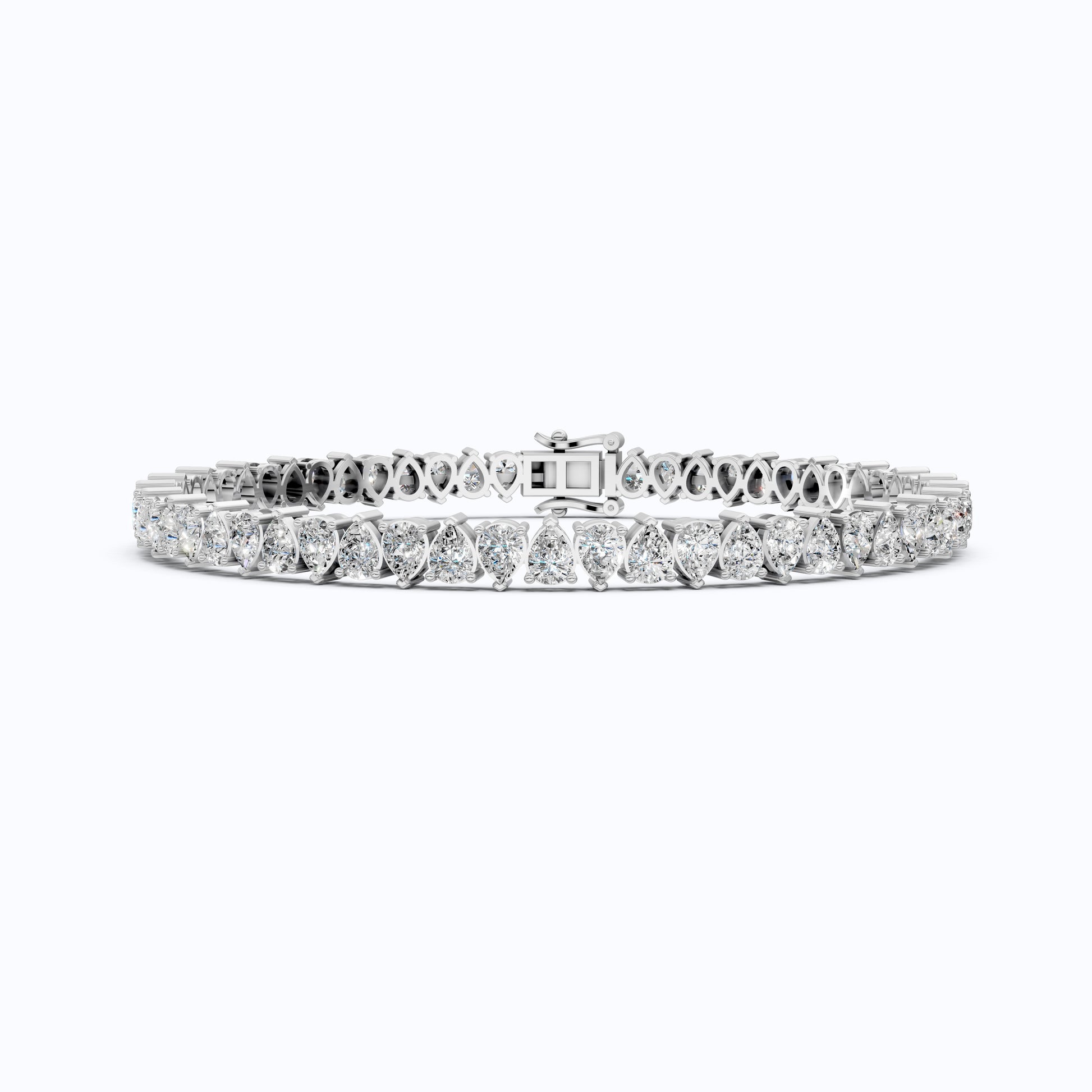 Pear Cut Diamond Tennis Bracelet in 14K Rose Gold, Luxury Fine Jewelry for Women
