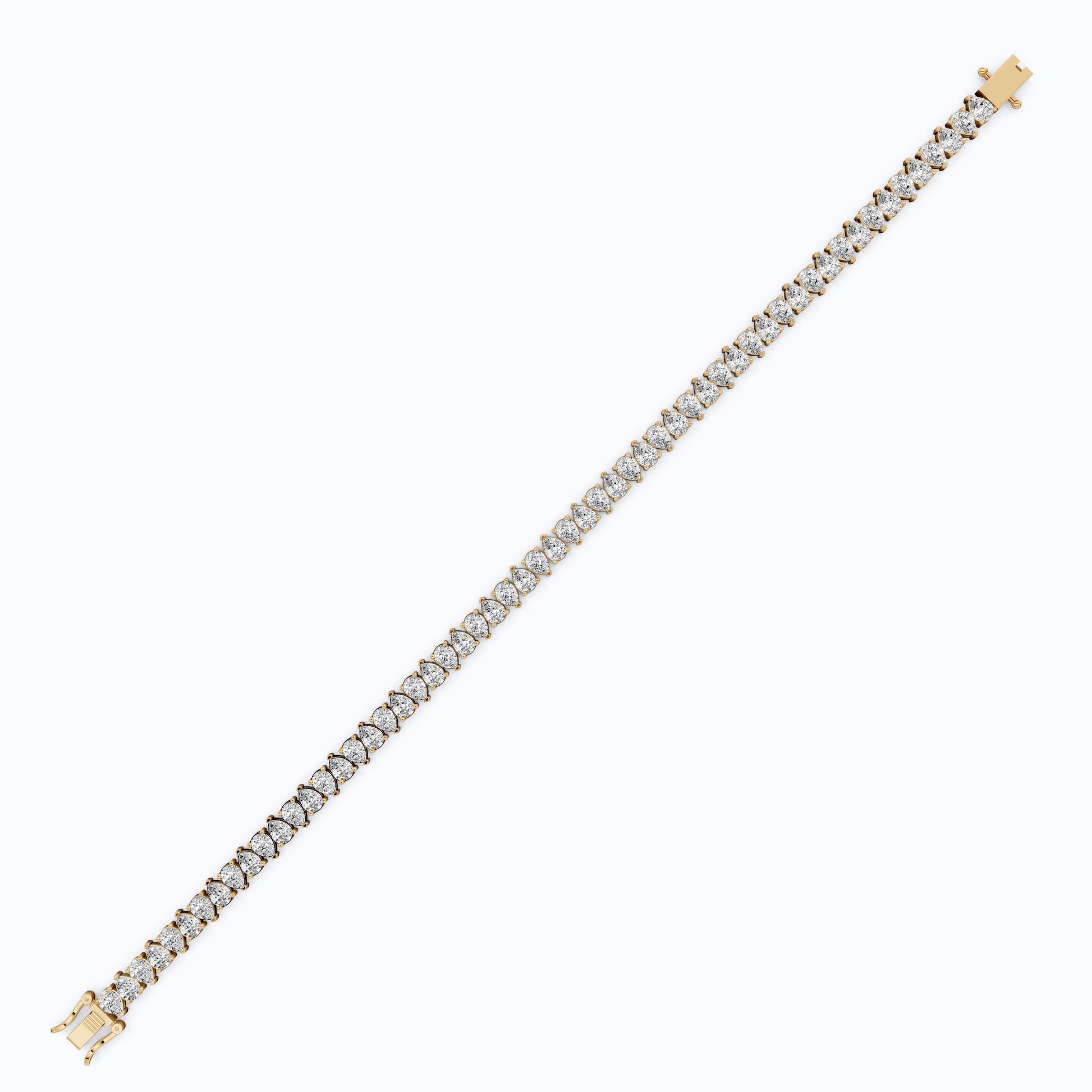 Pear Cut Diamond Tennis Bracelet in 14K Rose Gold, Luxury Fine Jewelry for Women