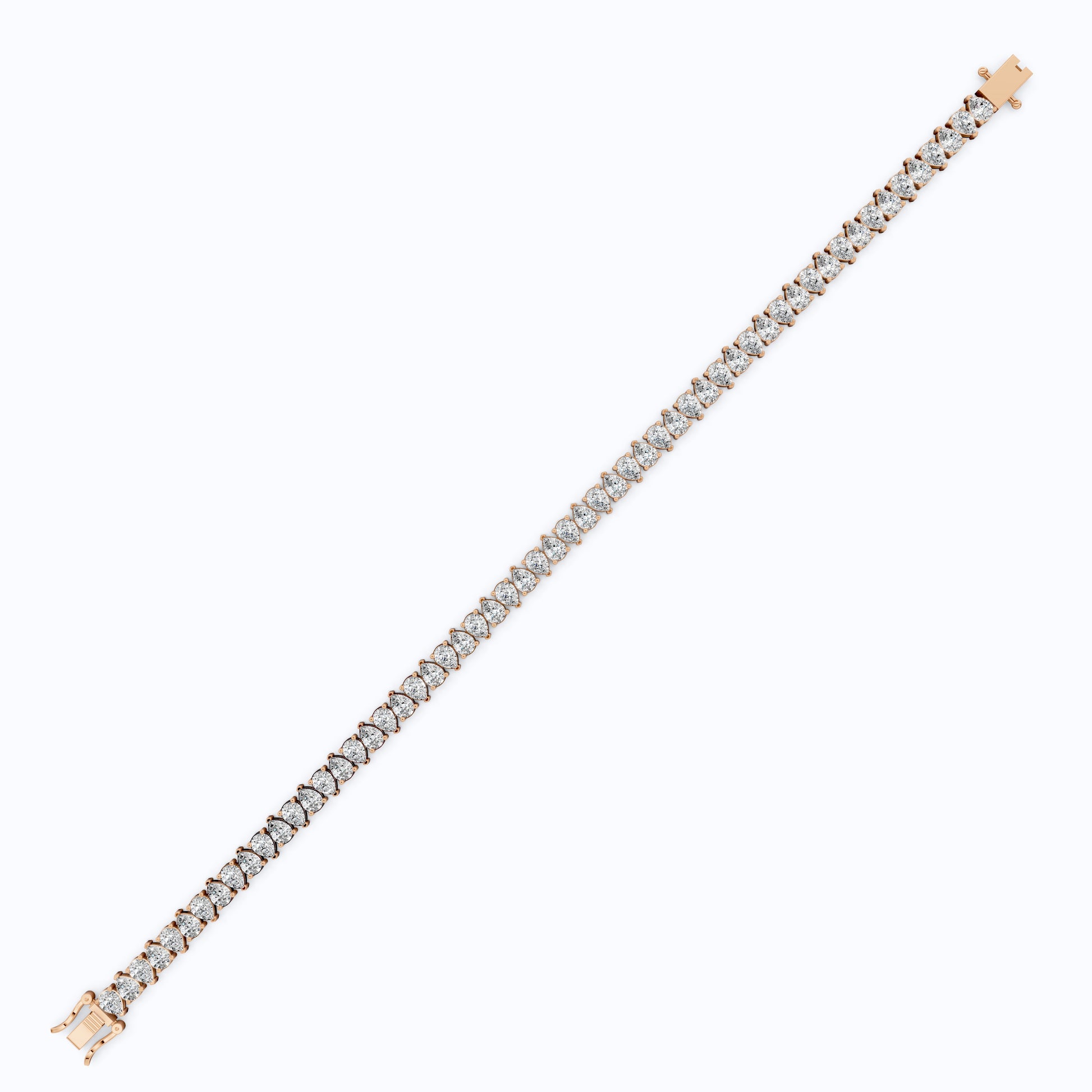 Pear Cut Diamond Tennis Bracelet in 14K Rose Gold, Luxury Fine Jewelry for Women