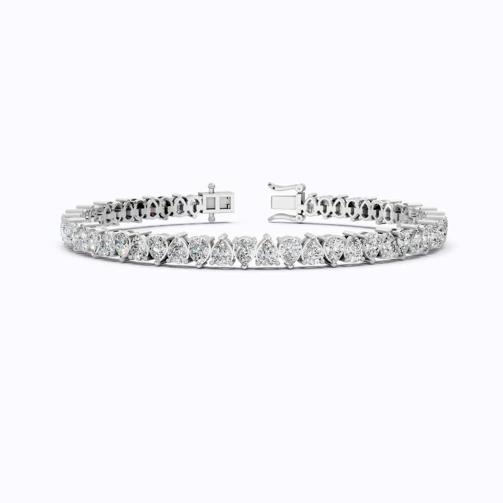Pear Cut Diamond Tennis Bracelet in 14K Rose Gold, Luxury Fine Jewelry for Women