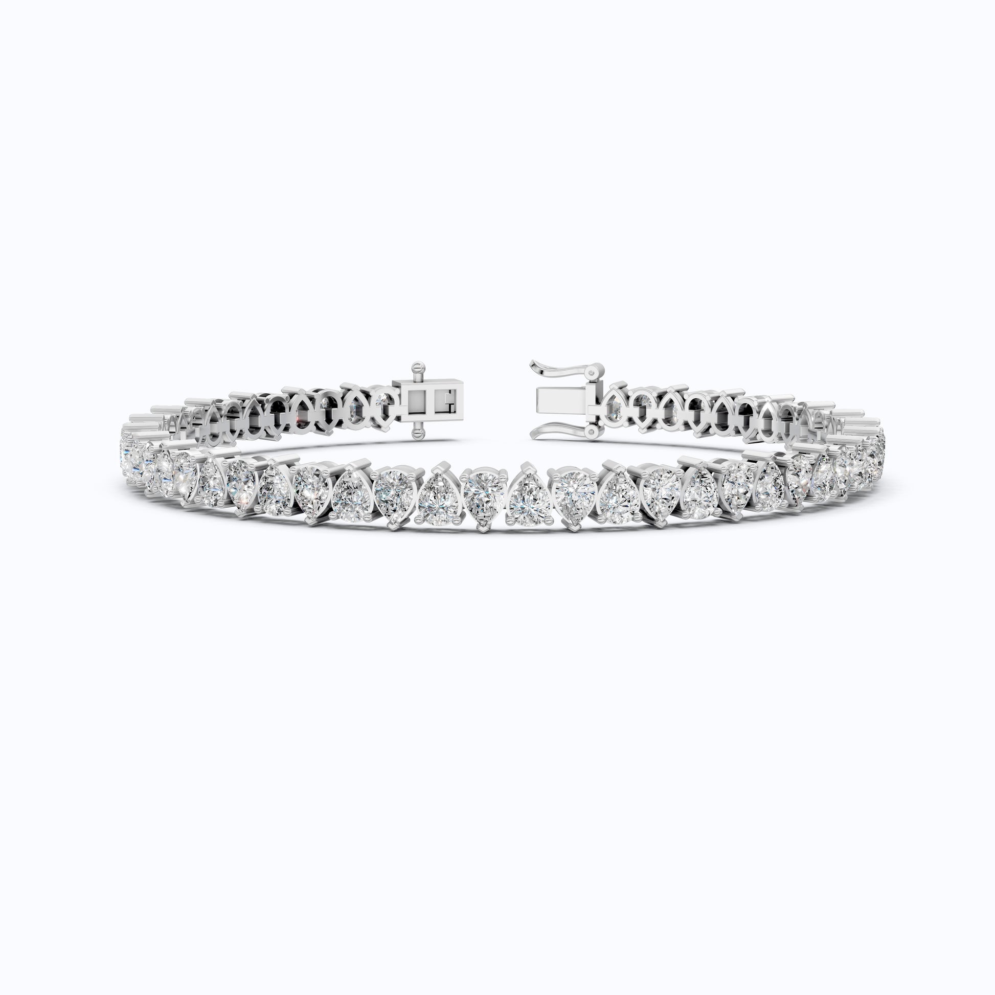 Pear Cut Diamond Tennis Bracelet in 14K Rose Gold, Luxury Fine Jewelry for Women