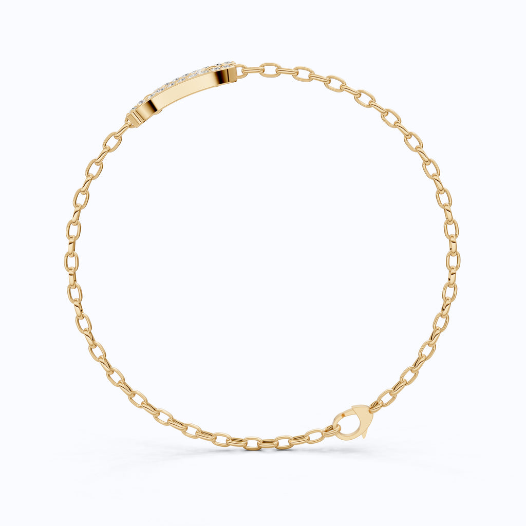 Stacking Gemini Zodiac Sign Bracelet in 14K Solid Gold, 0.34 TCW Round Cut Lab Grown Diamonds, Dainty Charm, Astrology Gift Jewelry
