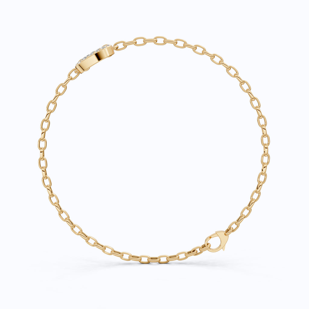 Taurus Zodiac Symbol Chain Bracelet in 14K Solid Gold, 0.22 TCW Round Cut Lab Grown Diamonds, Dainty Charm, Zodiac Gift for Her, Astrology Jewelry