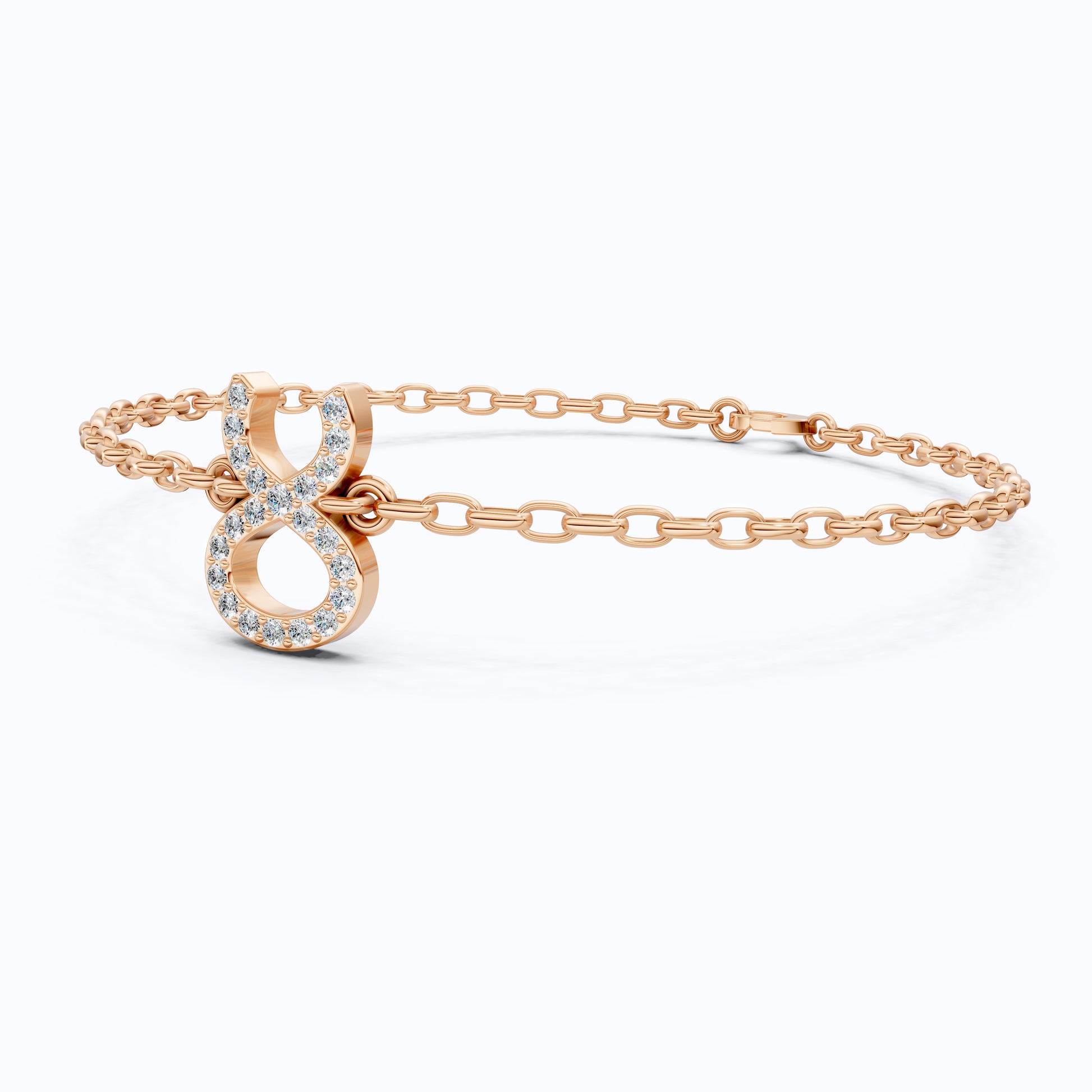 Taurus Zodiac Symbol Chain Bracelet in 14K Solid Gold, 0.22 TCW Round Cut Lab Grown Diamonds, Dainty Charm, Zodiac Gift for Her, Astrology Jewelry