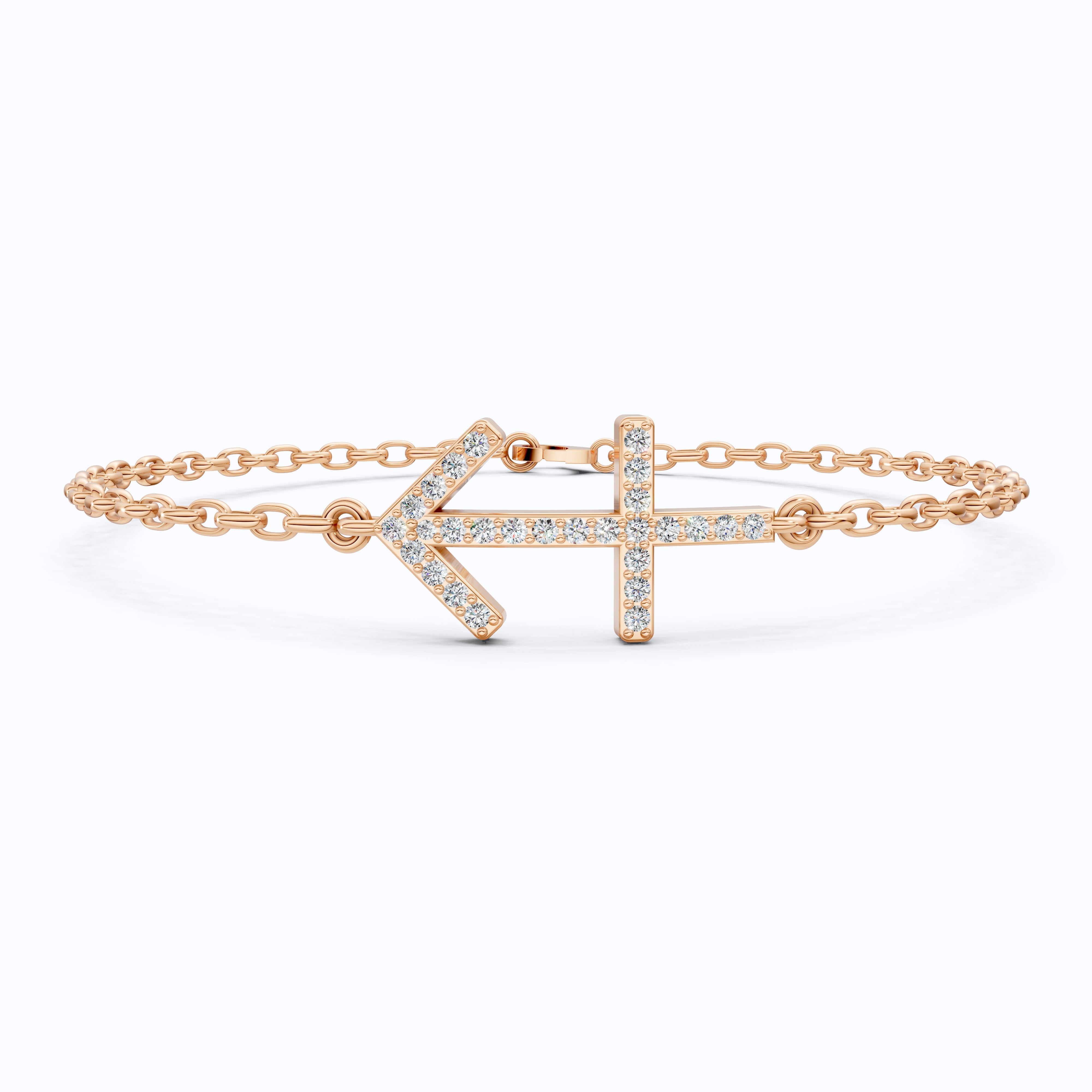 14K Yellow Gold Sagittarius Zodiac Sign Bracelet, 0.26 TCW Round Cut Lab Grown Diamonds, Birthday Gift for Her, Handmade Fine Jewelry