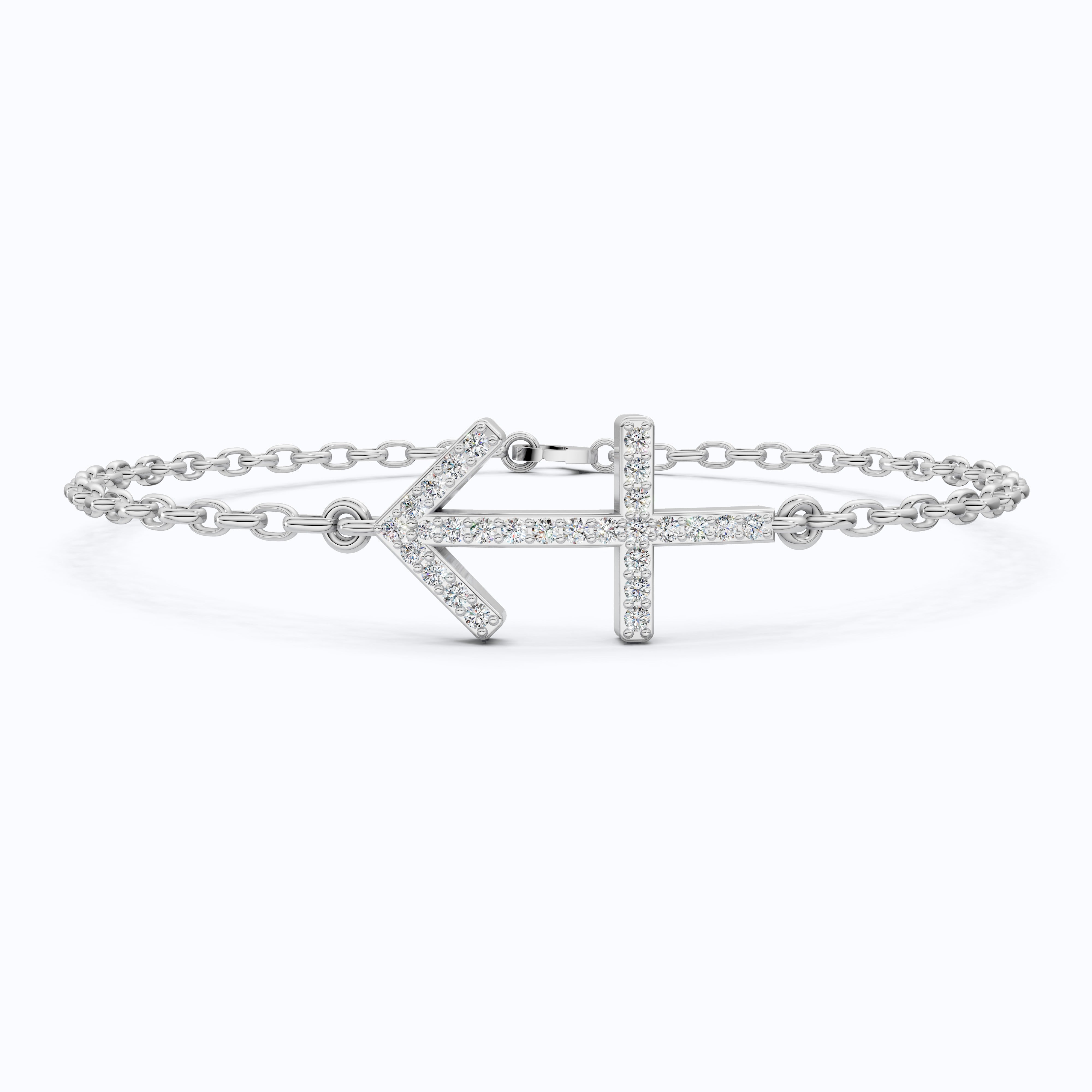 14K Yellow Gold Sagittarius Zodiac Sign Bracelet, 0.26 TCW Round Cut Lab Grown Diamonds, Birthday Gift for Her, Handmade Fine Jewelry