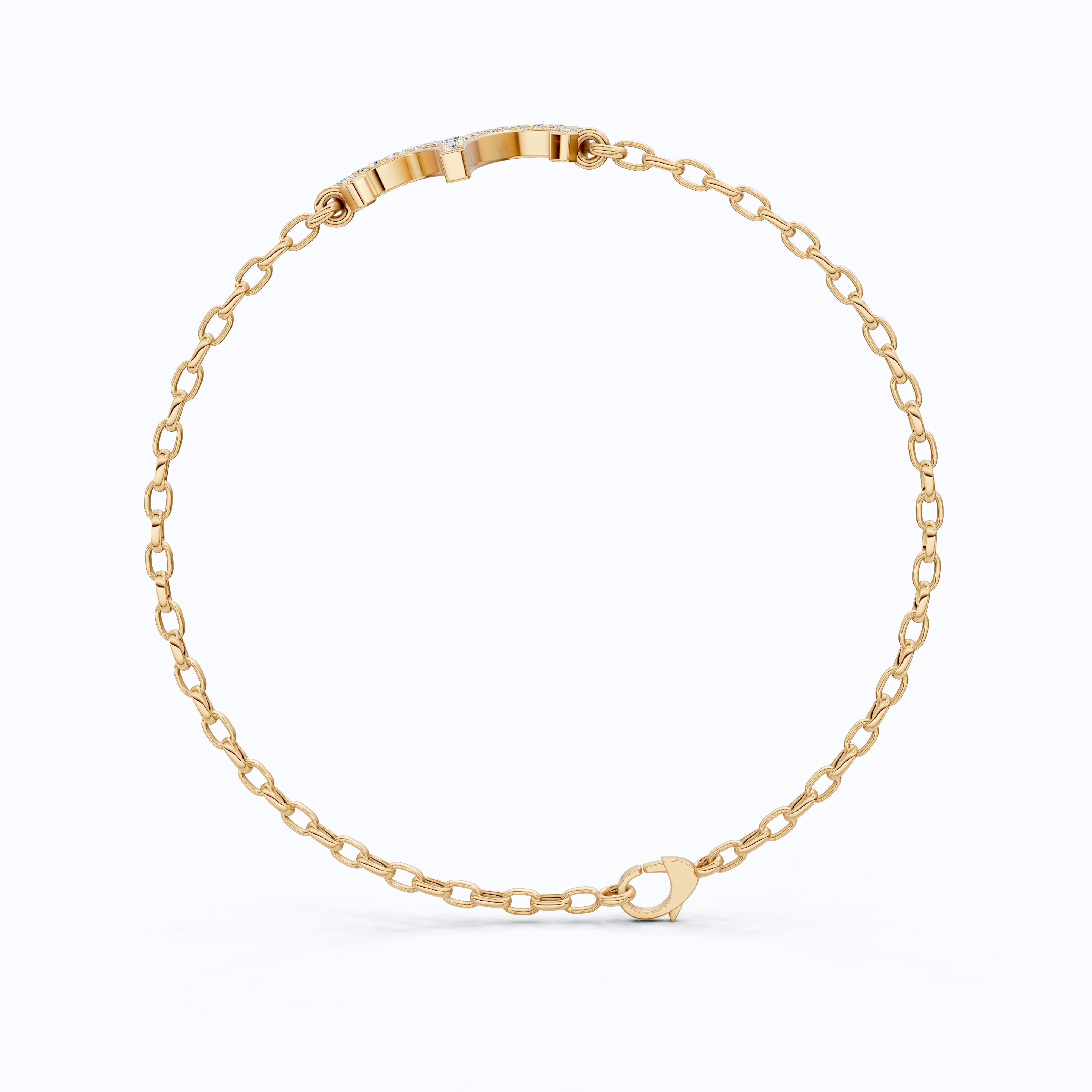 Stackable Aries Zodiac Sign Bracelet in 14k Solid Gold, 0.34 TCW Round Cut Lab Created Diamonds, Dainty Charm Bracelet, Birthday Gift for Her