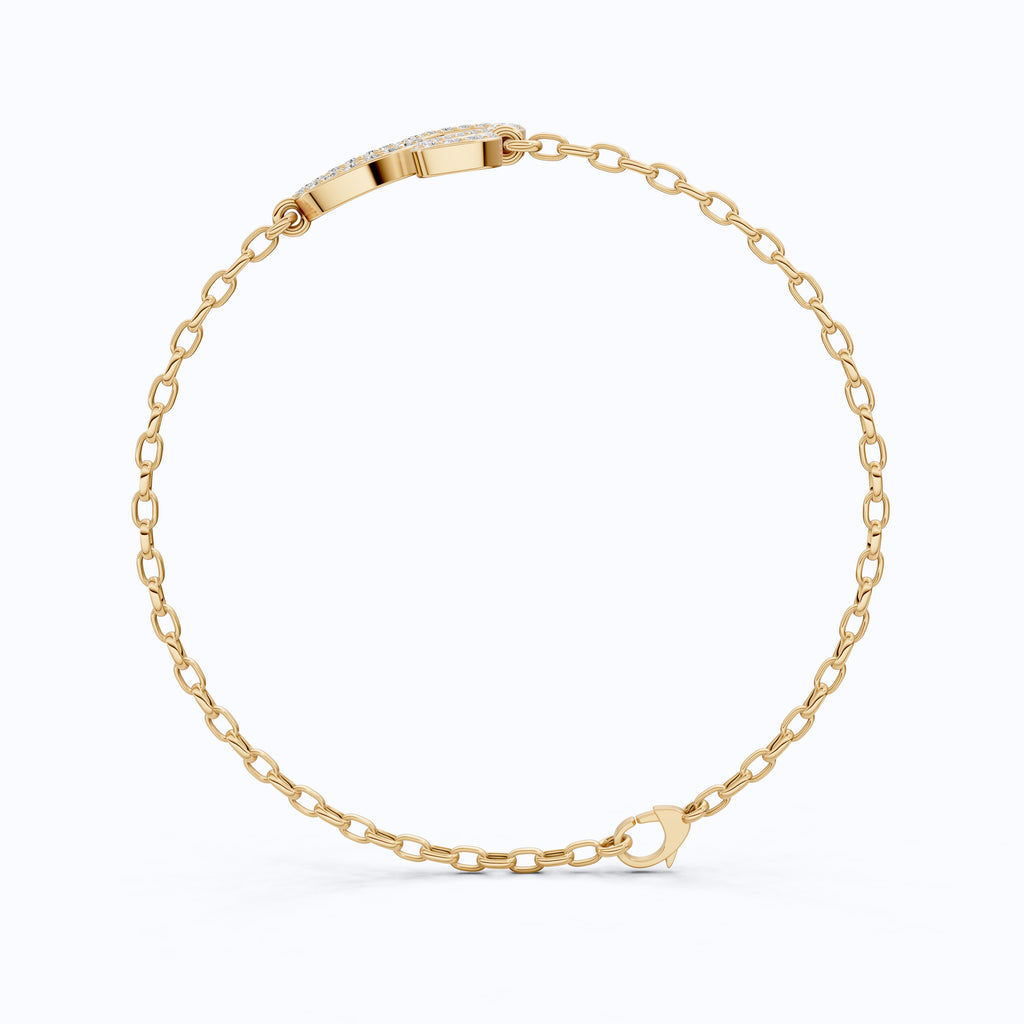 Chic Leo Zodiac Sign Bracelet in 14k Solid Gold, 0.43 TCW Round Cut Lab Grown Diamonds, Stacking Charm, Astrology Gift for Her
