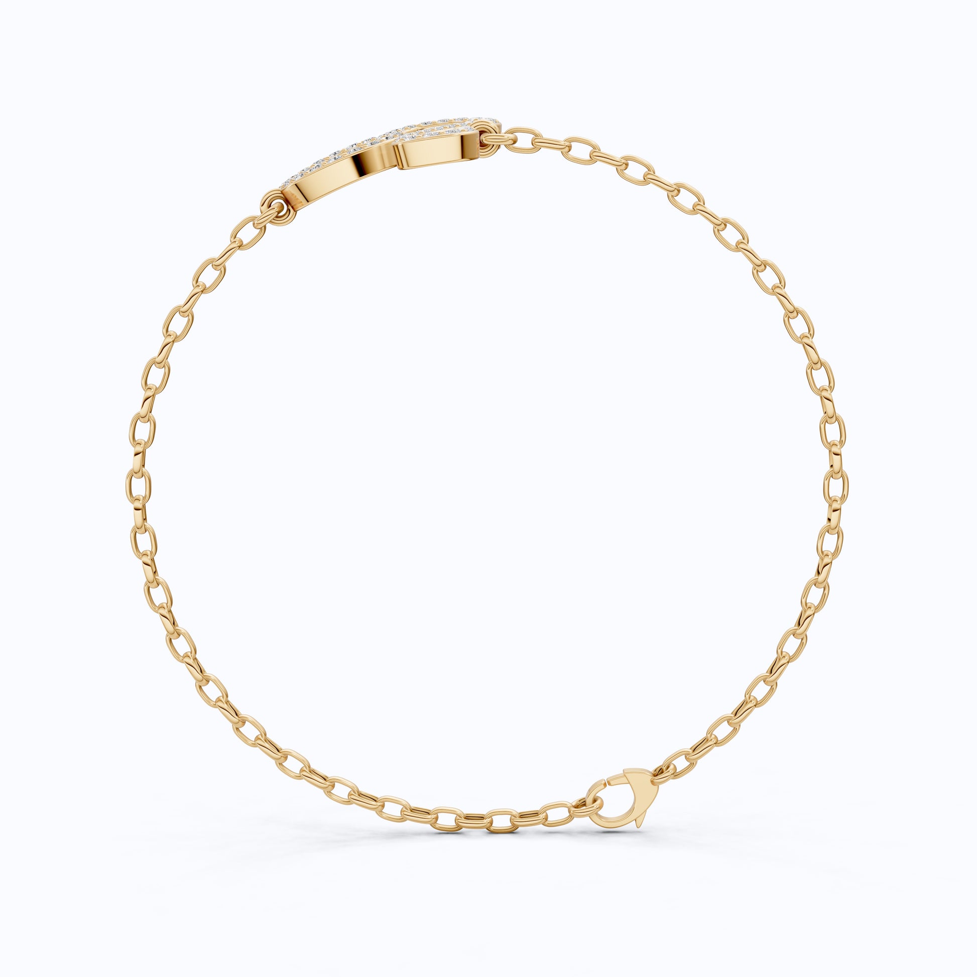 Chic Leo Zodiac Sign Bracelet in 14k Solid Gold, 0.43 TCW Round Cut Lab Grown Diamonds, Stacking Charm, Astrology Gift for Her
