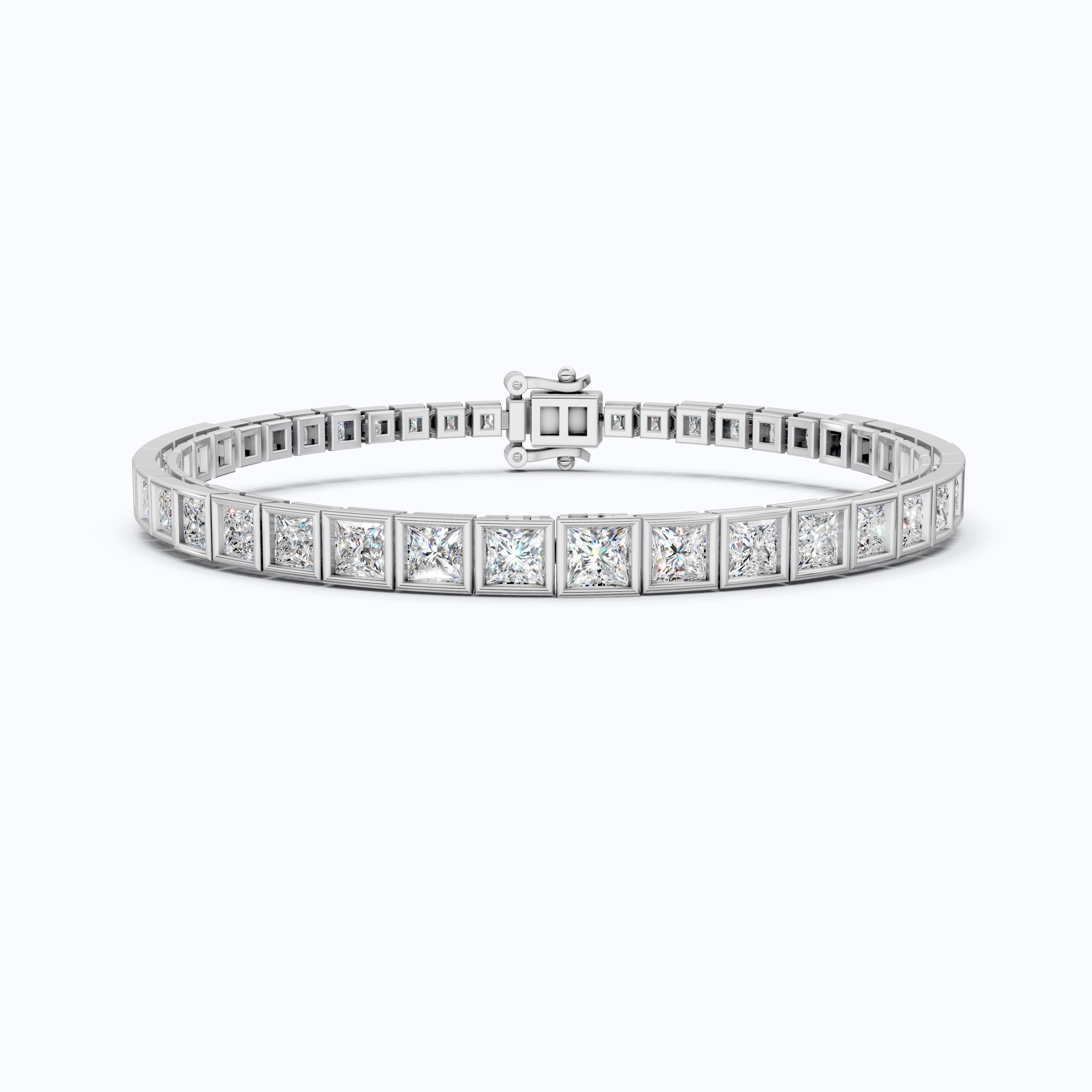 Princess Cut Lab Created Diamond Tennis Bracelet For Women