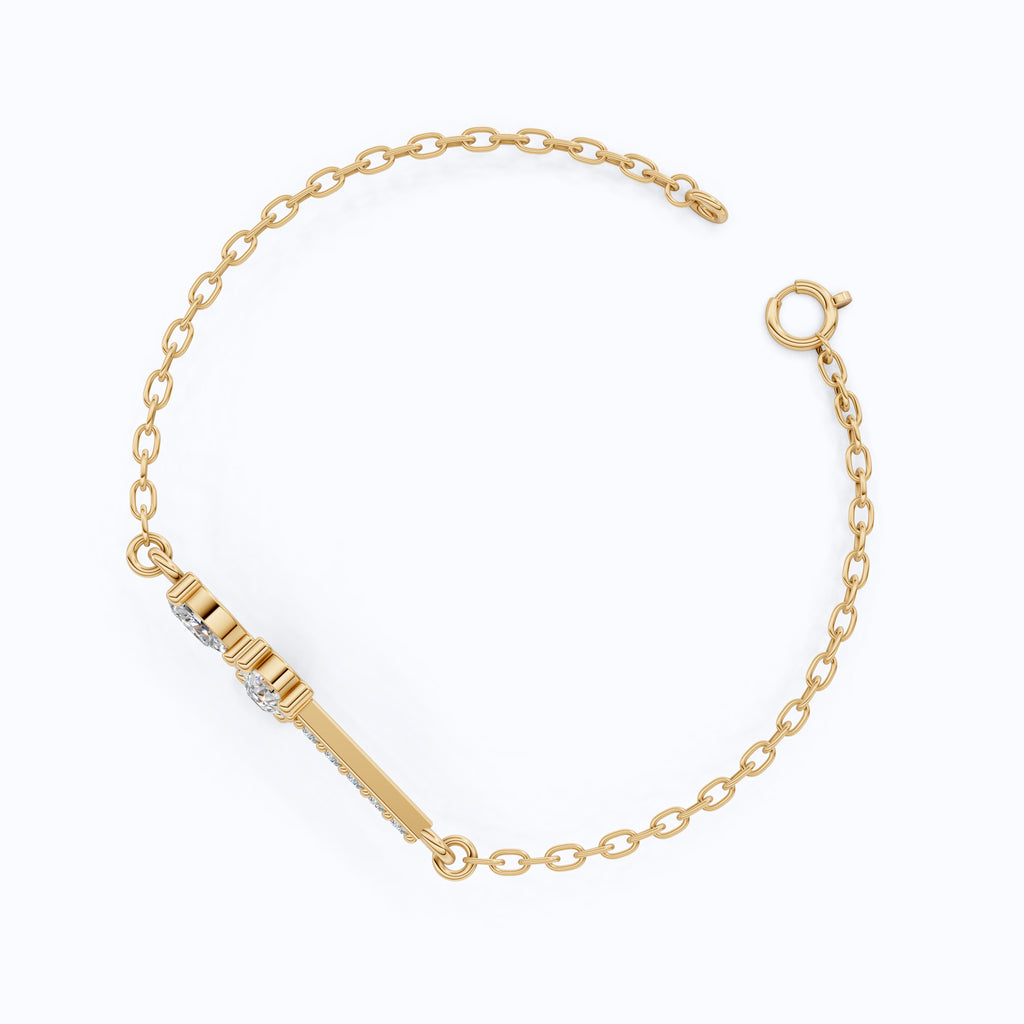 Modern Religious Cross Chain Bracelet with 14K Solid Gold, 0.75 TCW Pear Cut Lab Created Diamonds, Bridal Jewelry, Wedding Gift For Her