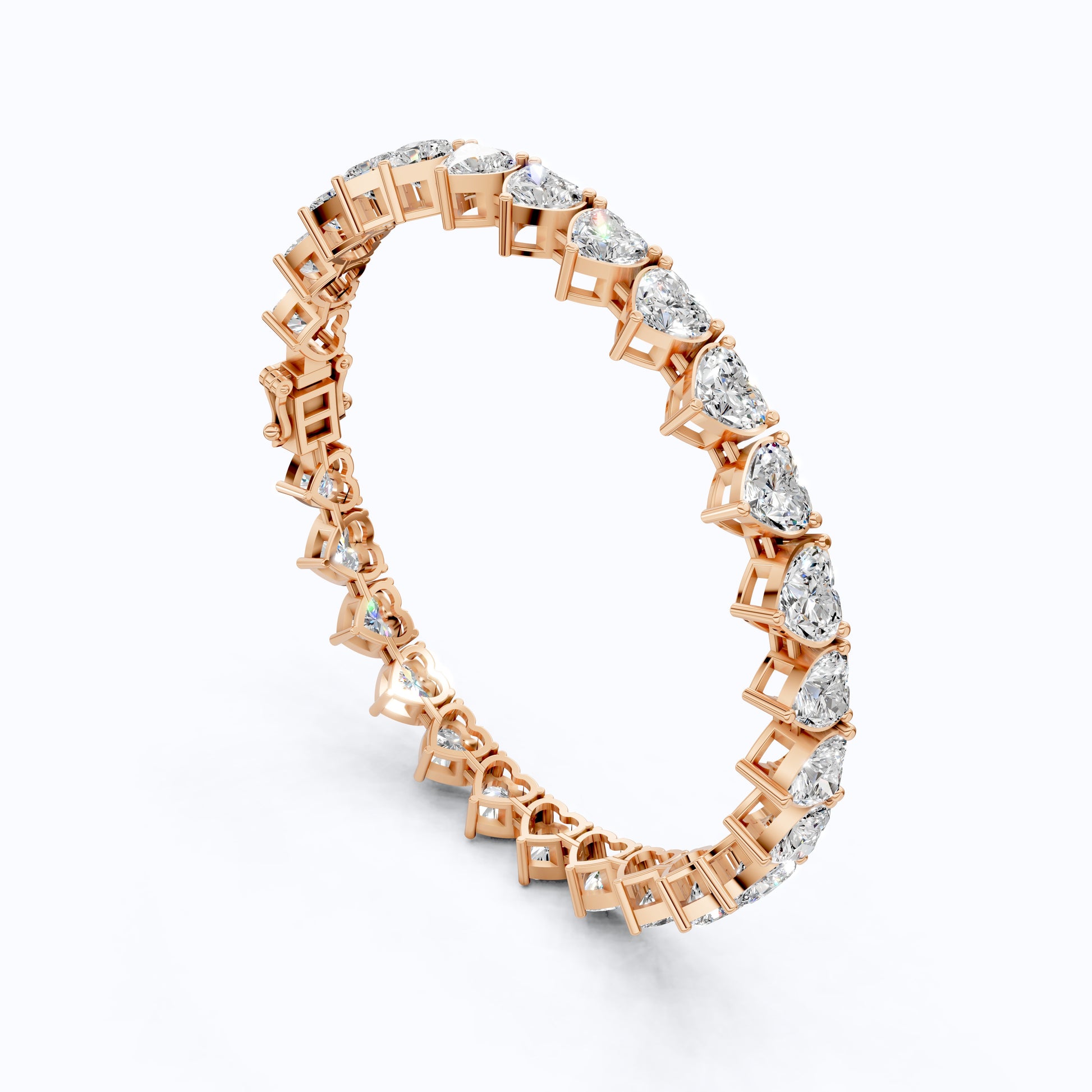 Heart Cut Lab Grown Diamond Tennis Bracelet, Bracelet For Wife