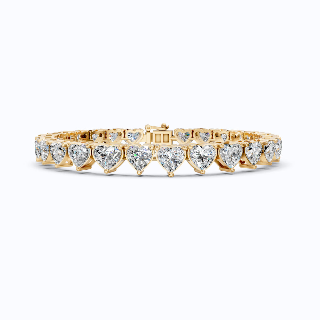 Heart Cut Lab Grown Diamond Tennis Bracelet, Bracelet For Wife