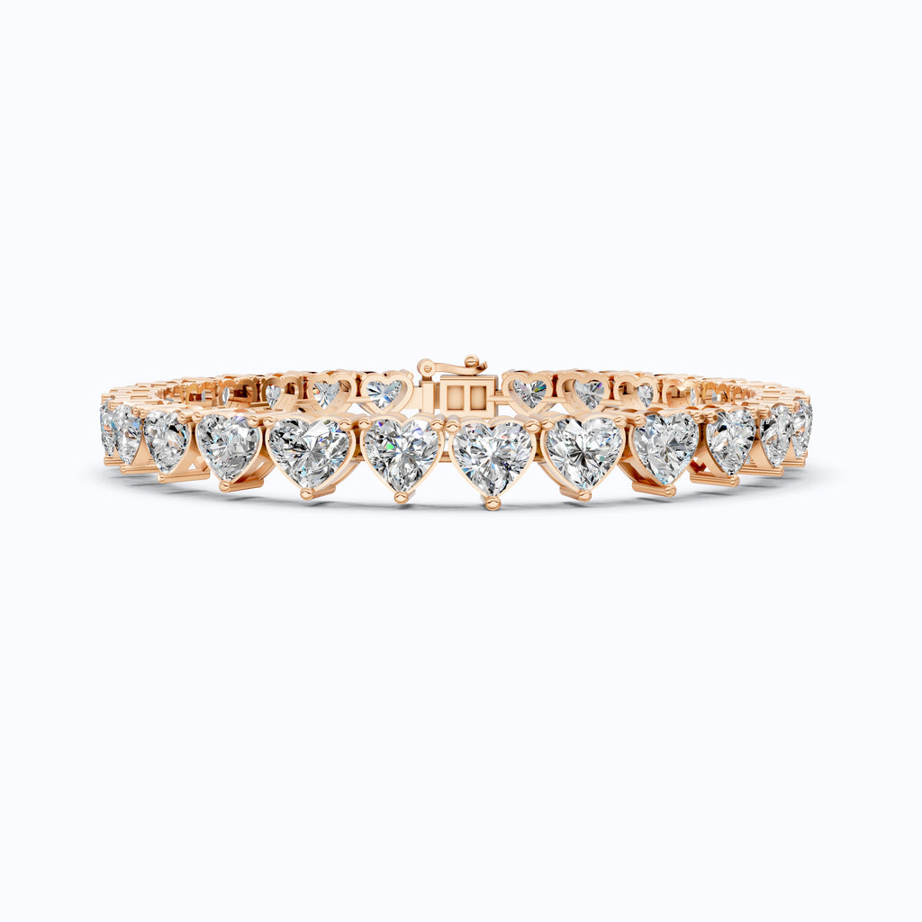 Heart Cut Lab Grown Diamond Tennis Bracelet, Bracelet For Wife