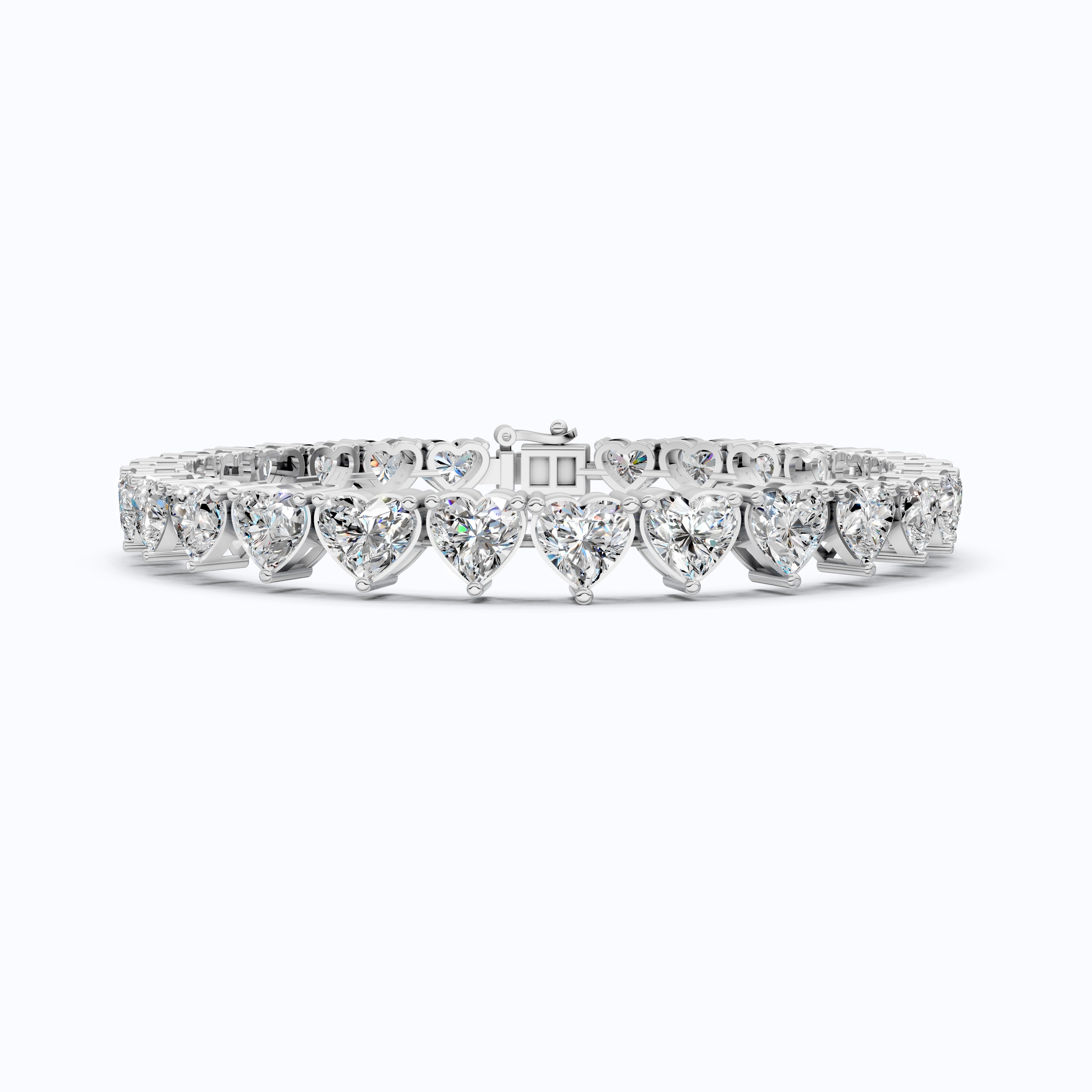 Heart Cut Lab Grown Diamond Tennis Bracelet, Bracelet For Wife