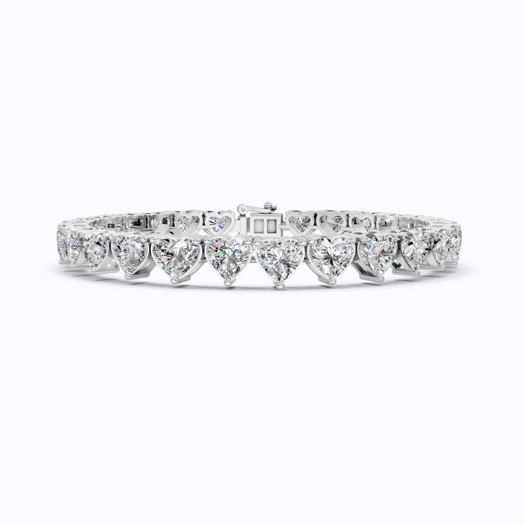 Heart Cut Lab Grown Diamond Tennis Bracelet, Bracelet For Wife