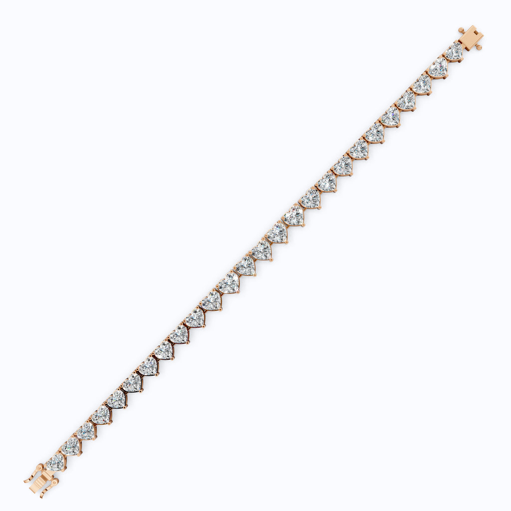 Heart Cut Lab Grown Diamond Tennis Bracelet, Bracelet For Wife