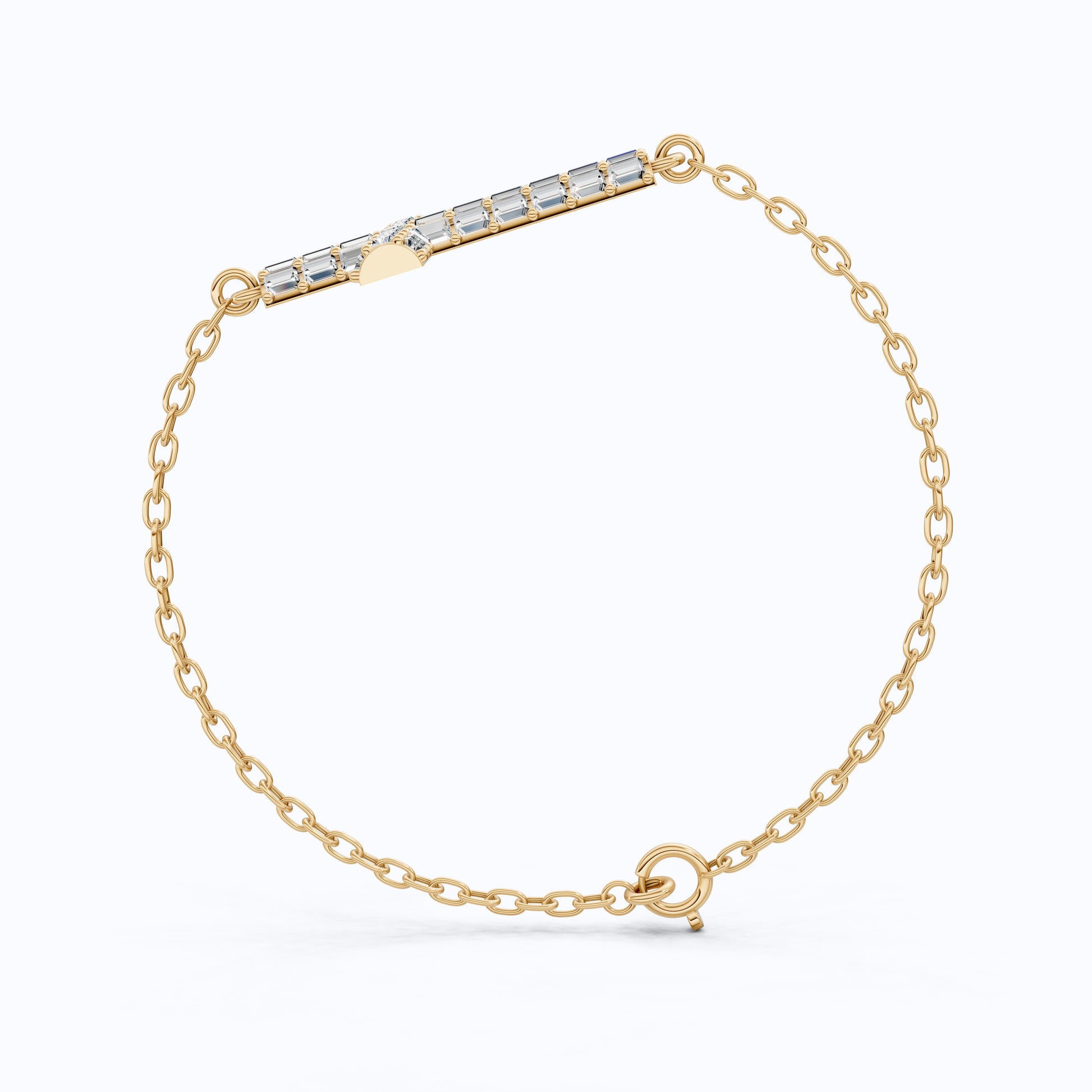 Sparkling Baguette Cluster Cross Bracelet in 14K Solid Gold, 1.80 TCW Baguette Cut Lab Created Diamonds, Stacking Bracelet, Bridal Jewelry, Wedding Gift for Her