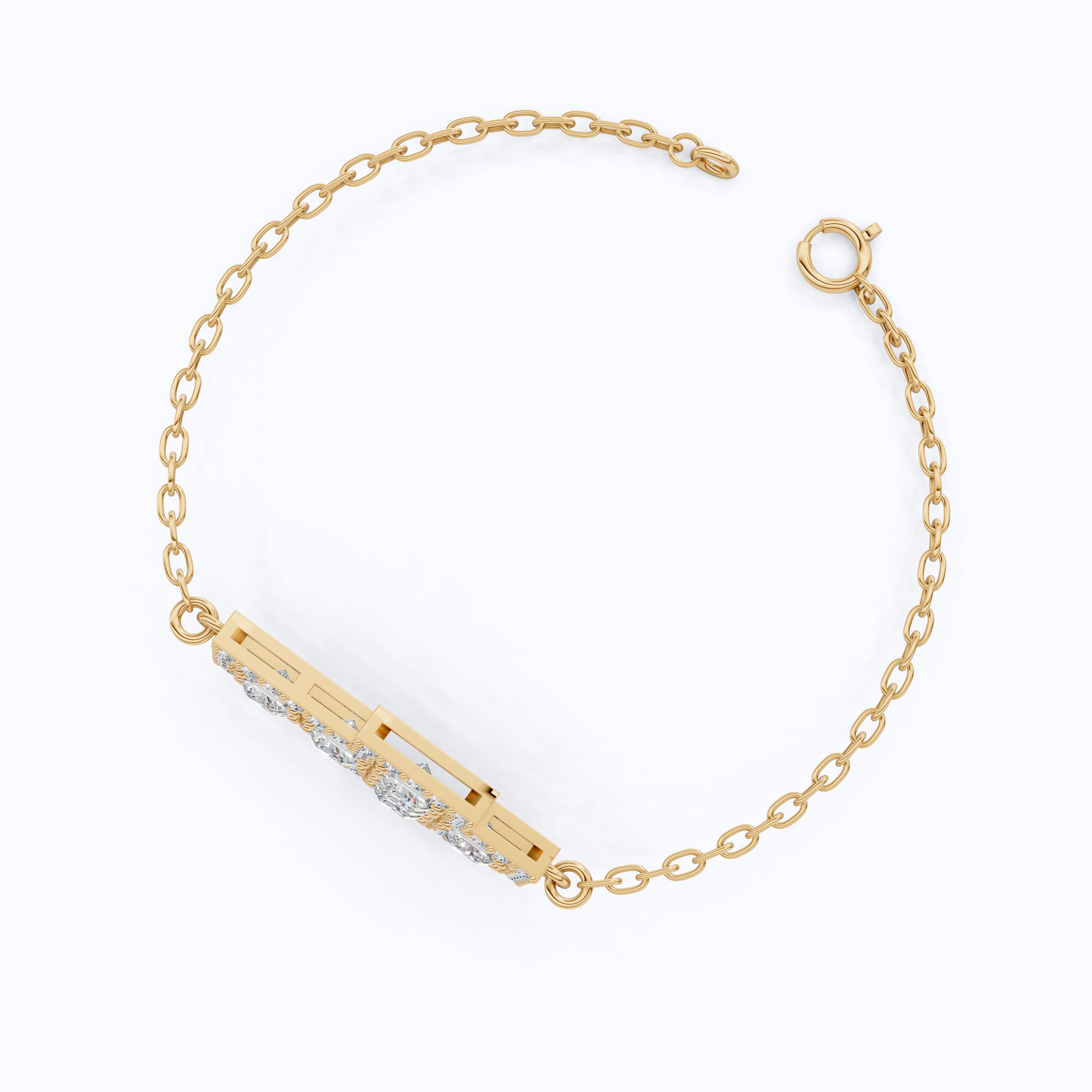 Jesus Cross Pavé Cluster Cross Chain Bracelet in 14k Solid Gold, 2.14 TCW Princess/Round Cut Lab Diamonds, Faith Gift for Her, Handmade Jewelry