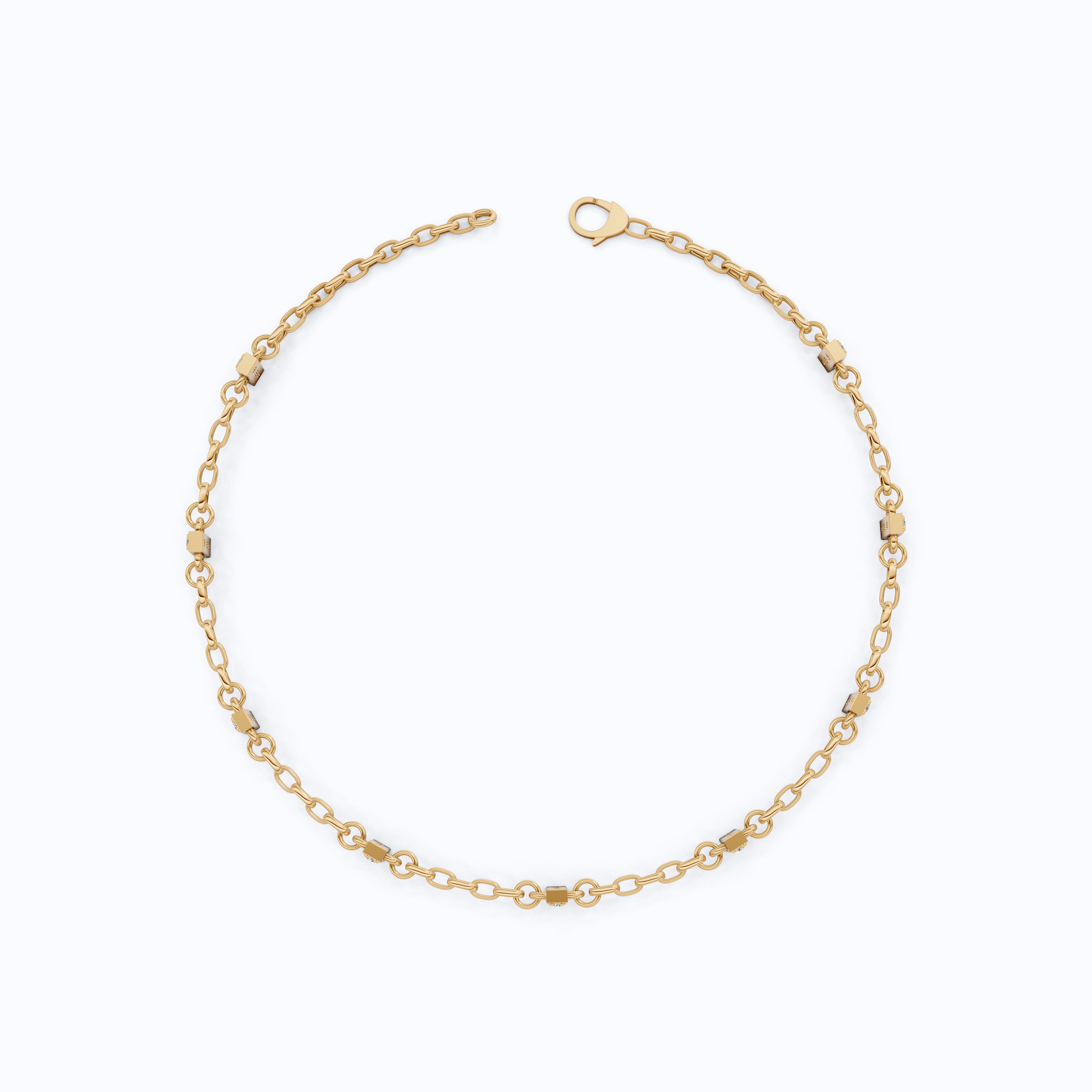 Faith-Inspired Cross Bar Station Pavé Chain Bracelet in Lab Grown Diamond-14k Solid Gold, Daily Wear Bracelet For Women, Everyday Luxury Gift