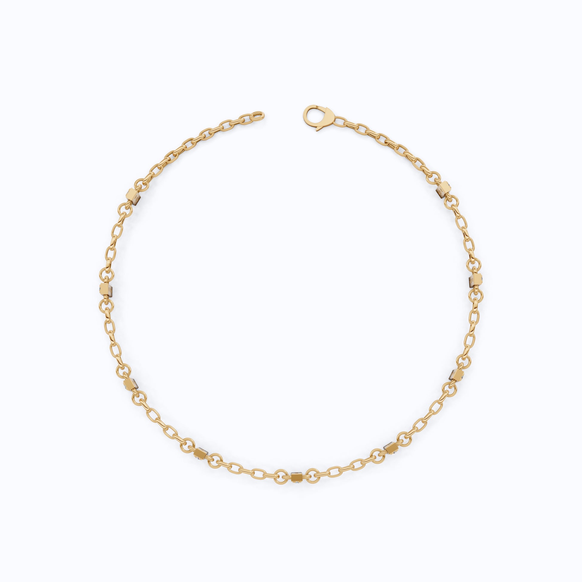 Faith-Inspired Cross Bar Station Pavé Chain Bracelet in Lab Grown Diamond-14k Solid Gold, Daily Wear Bracelet For Women, Everyday Luxury Gift