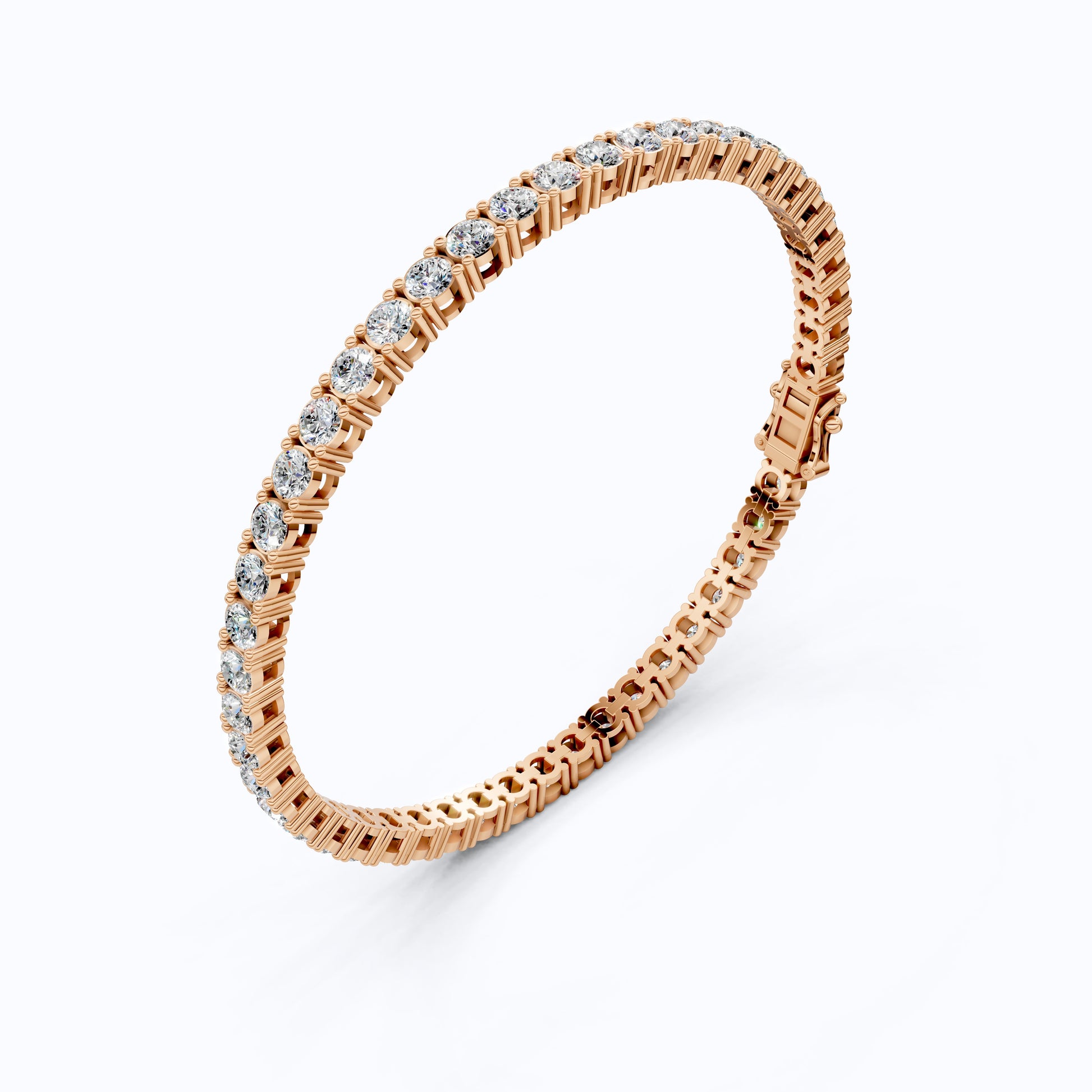 3.50 MM Round Cut Stackable Prong Set Round Diamond Tennis Bracelet in 14k Solid Gold, 7.47 TCW Round Cut Lab Created Diamonds,Anniversary Gift For Women