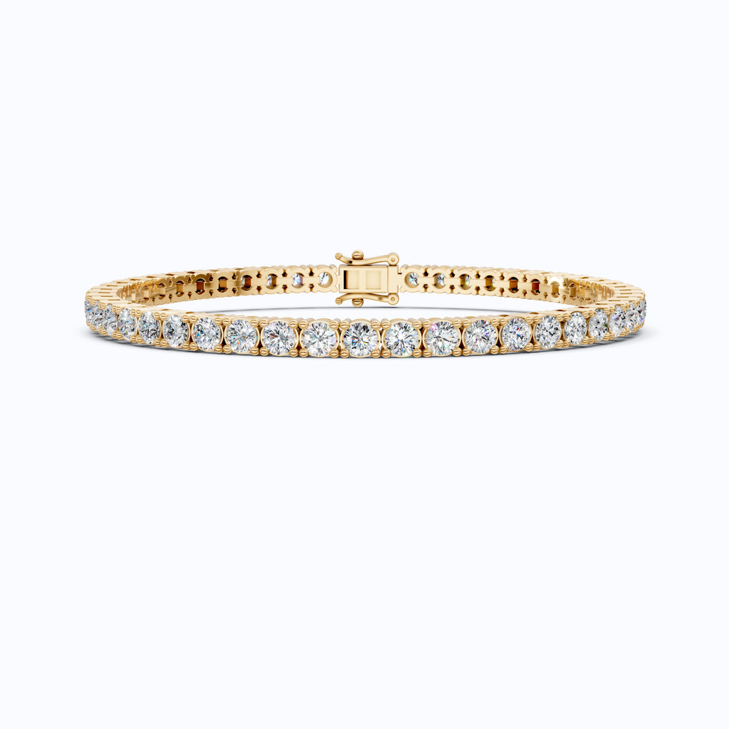 3.50 MM Round Cut Stackable Prong Set Round Diamond Tennis Bracelet in 14k Solid Gold, 7.47 TCW Round Cut Lab Created Diamonds,Anniversary Gift For Women