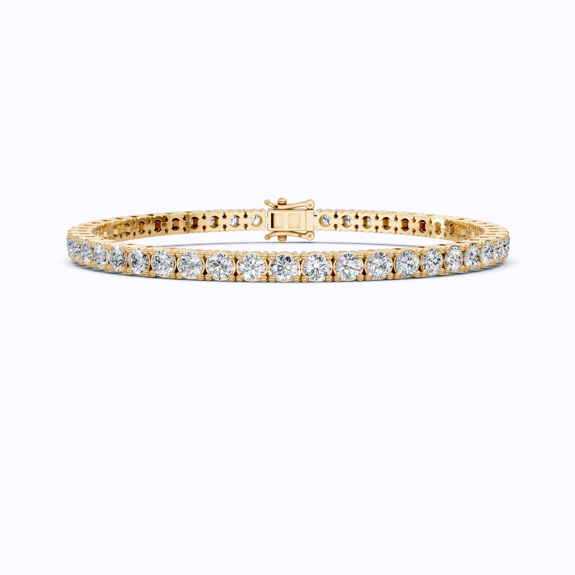3.50 MM Round Cut Stackable Prong Set Round Diamond Tennis Bracelet in 14k Solid Gold, 7.47 TCW Round Cut Lab Created Diamonds,Anniversary Gift For Women